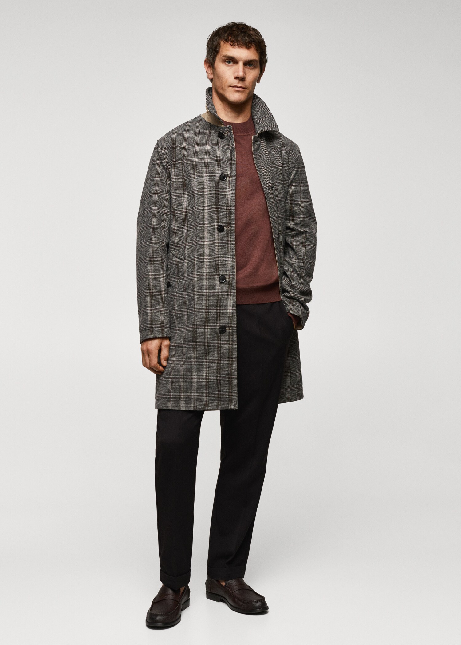 Perkins-neck sweater in recycled fabric - General plane