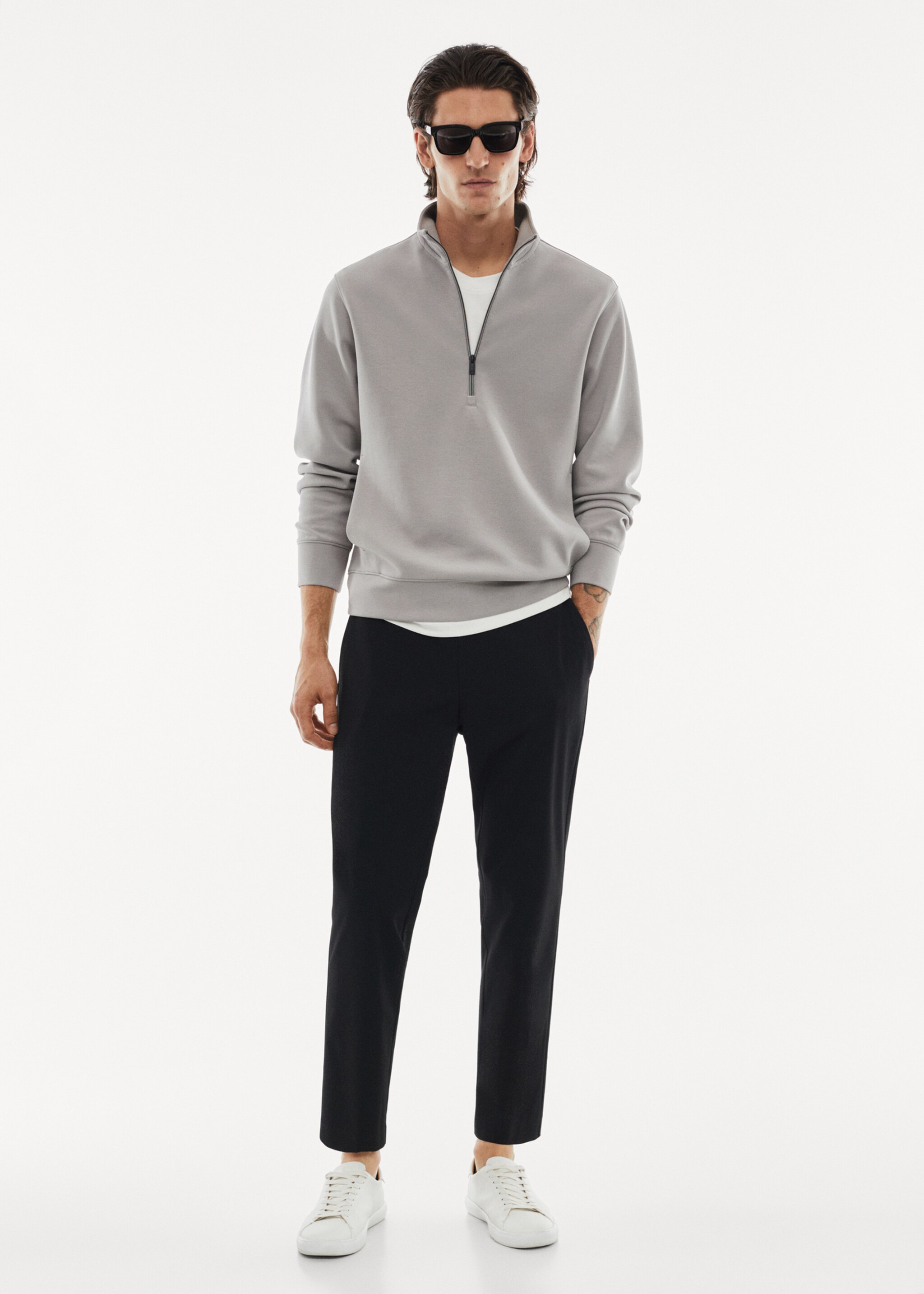 Atmungsaktives Sweatshirt mit Zip-Kragen - Allgemeine Ansicht