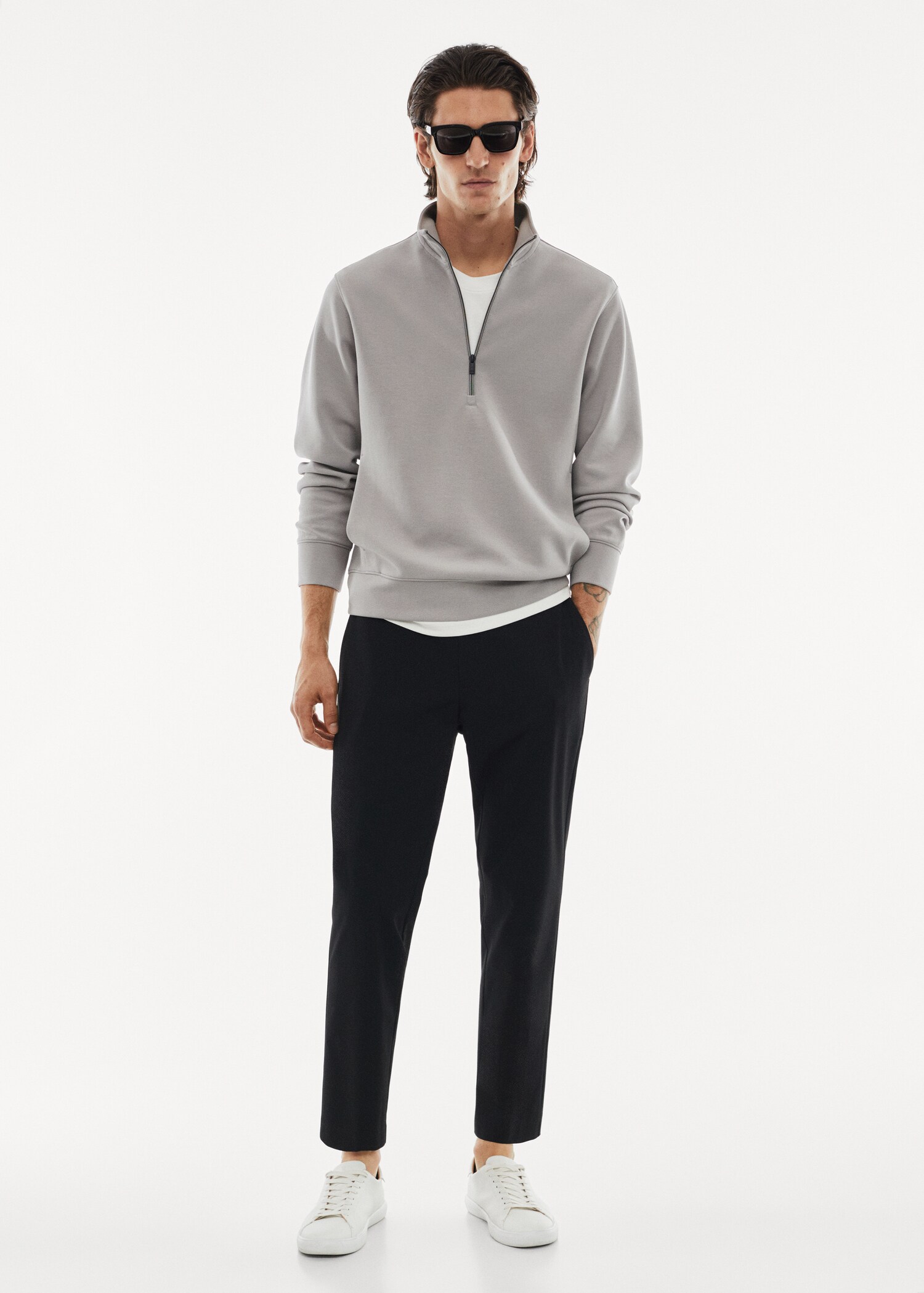 Atmungsaktives Sweatshirt mit Zip-Kragen - Allgemeine Ansicht
