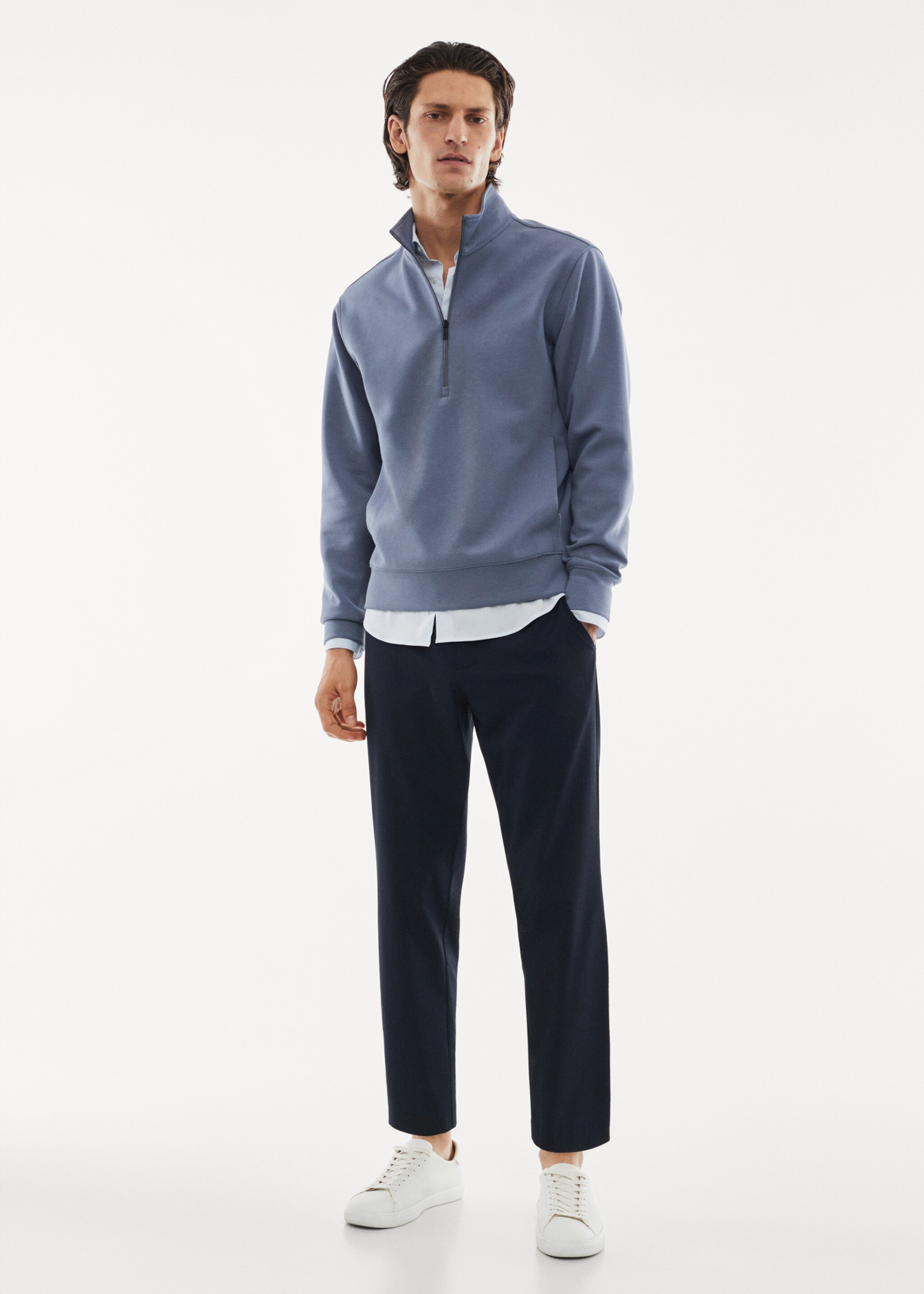 Atmungsaktives Sweatshirt mit Zip-Kragen - Allgemeine Ansicht