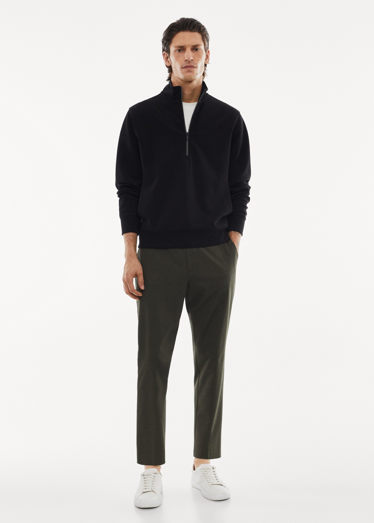 Atmungsaktives Sweatshirt mit Zip-Kragen - Allgemeine Ansicht