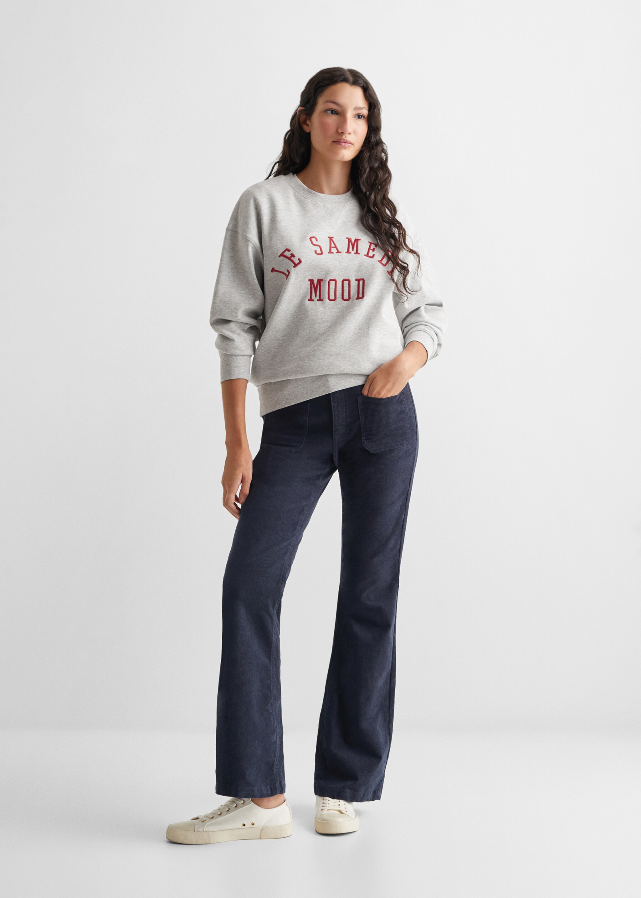 Corduroy straight trousers - General plane