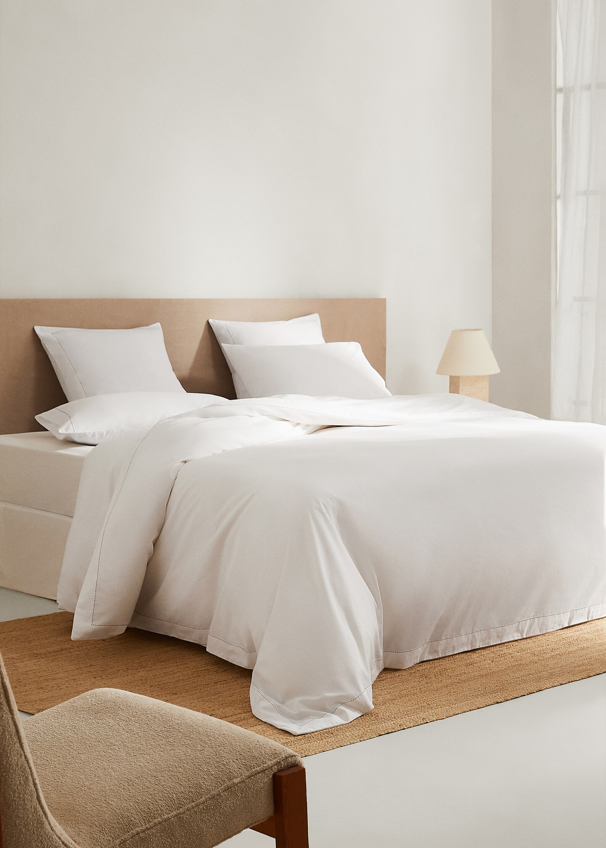 Dekbedovertrek 100% katoen met stikseldetail Bed 135 cm - Overzichtstekening