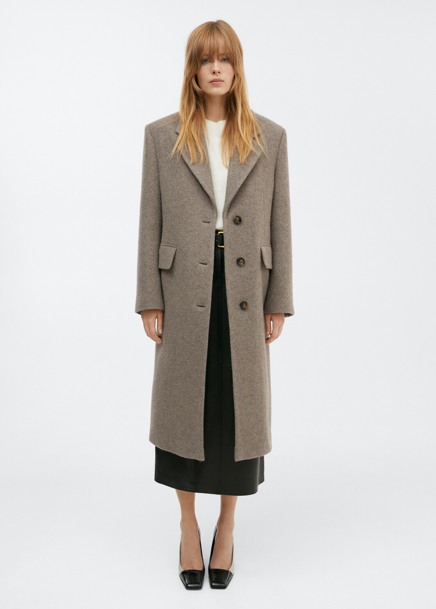 Oversize wool coat - General plane