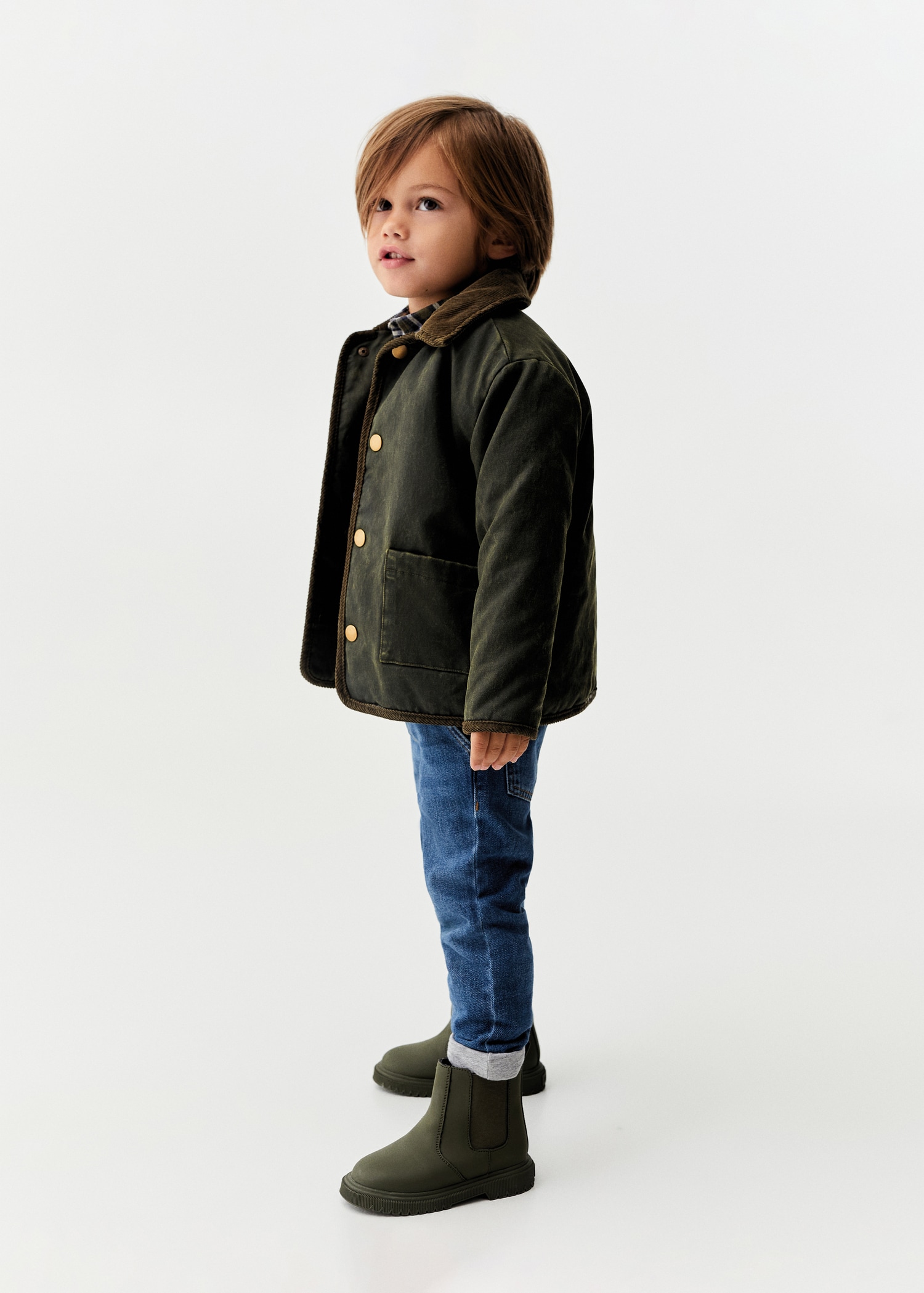 Waxed-effect short parka - General plane