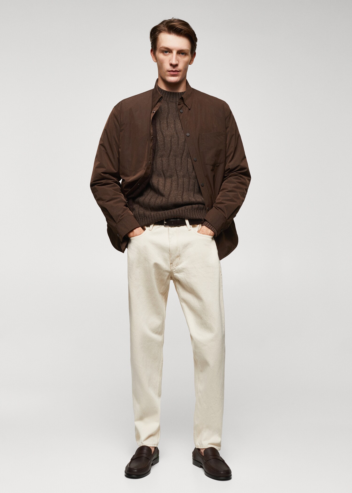 Braided wool-blend sweater - General plane
