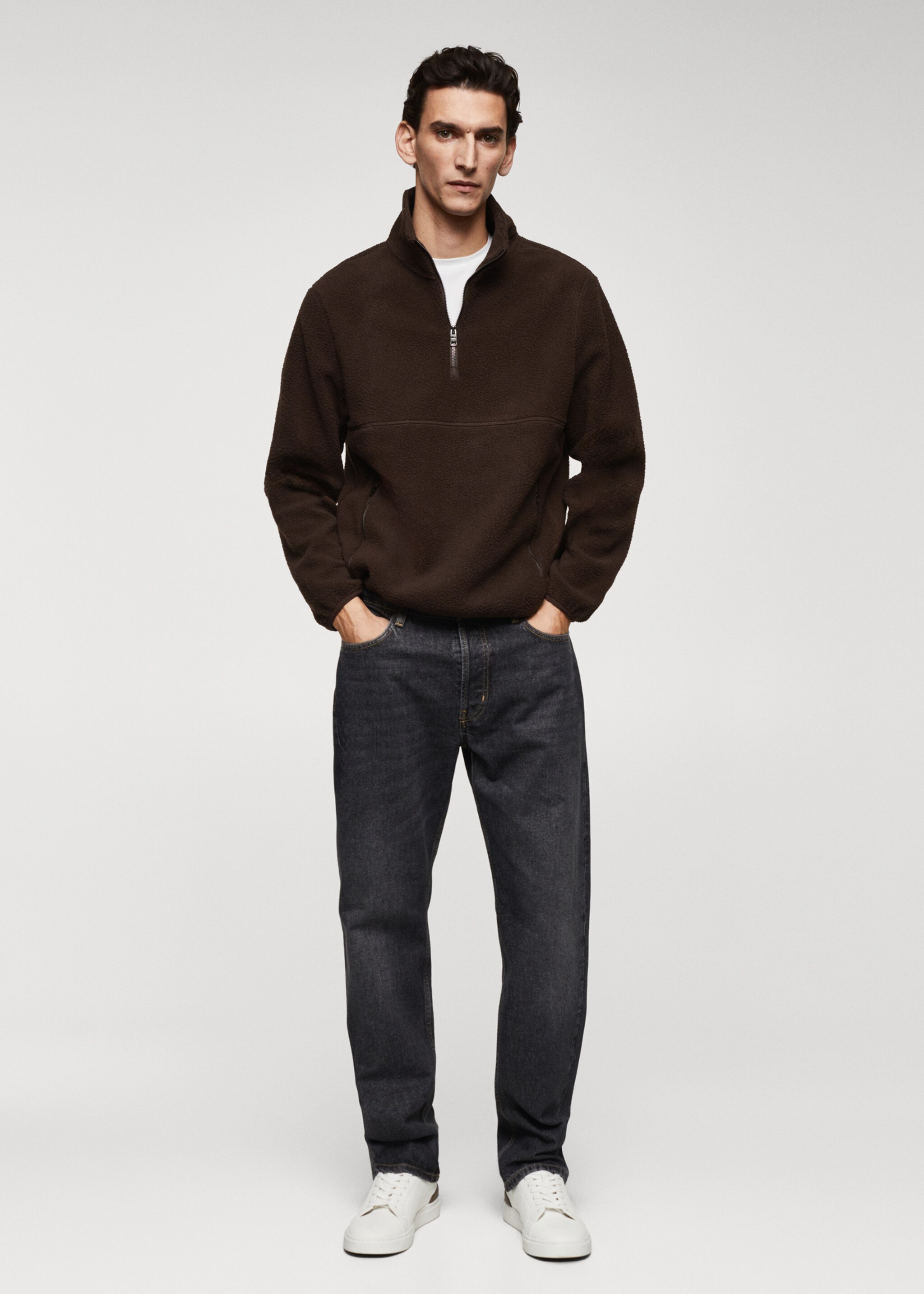 Zip-neck fleece sweatshirt - General plane