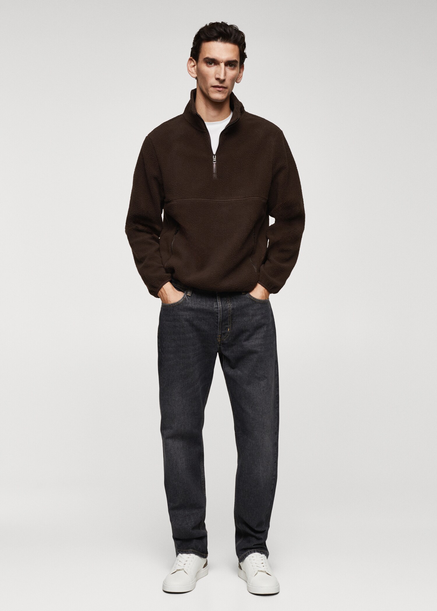 Zip-neck fleece sweatshirt - General plane