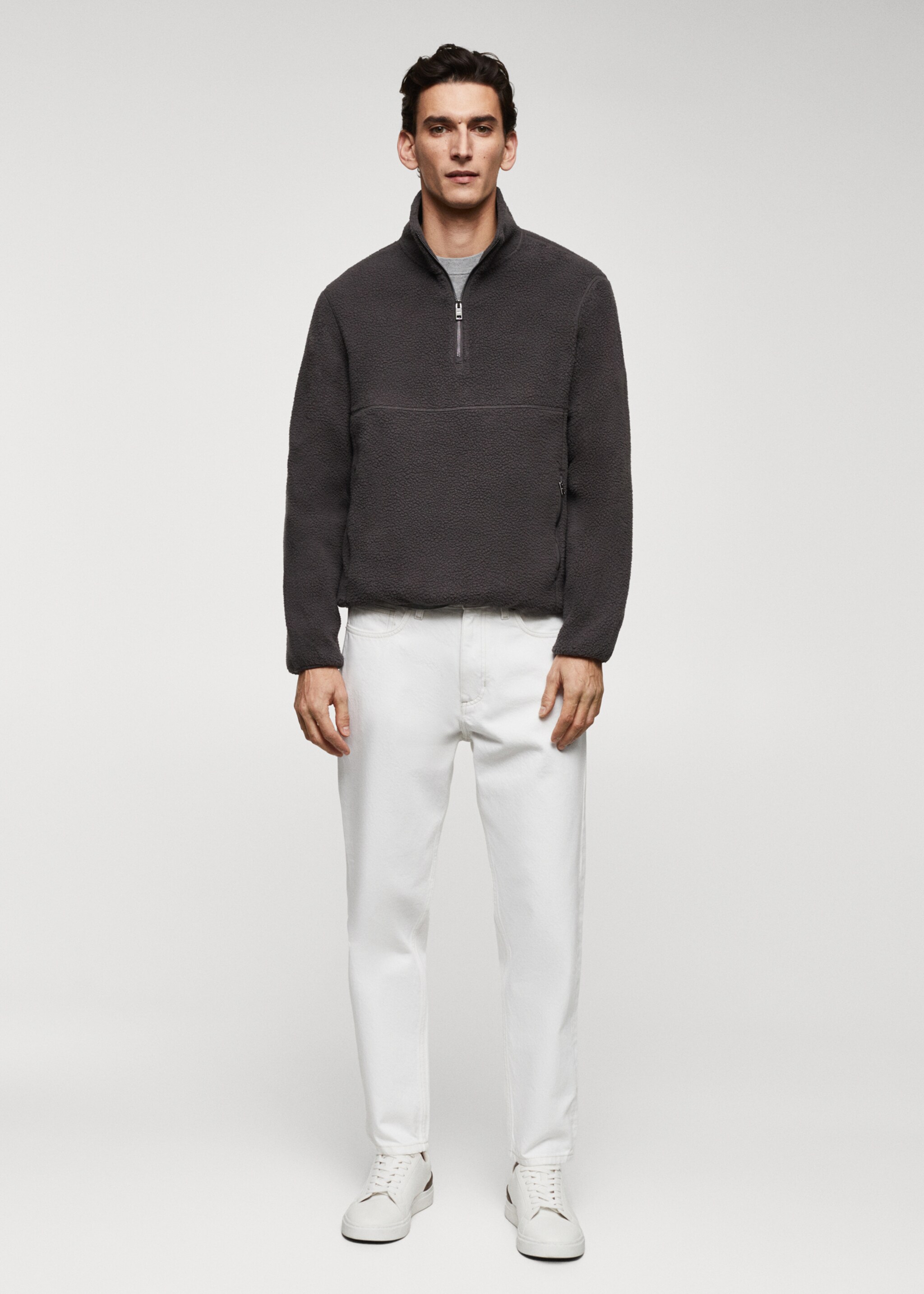 Felpa pile collo zip - Piano generale