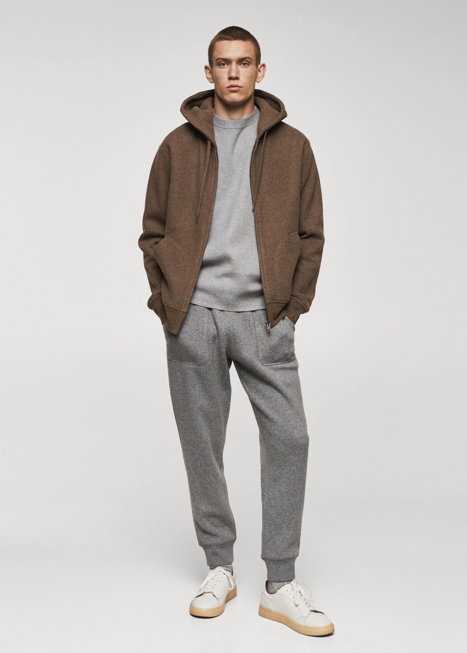 Sweatshirt huva ullblandning - Allmän bild