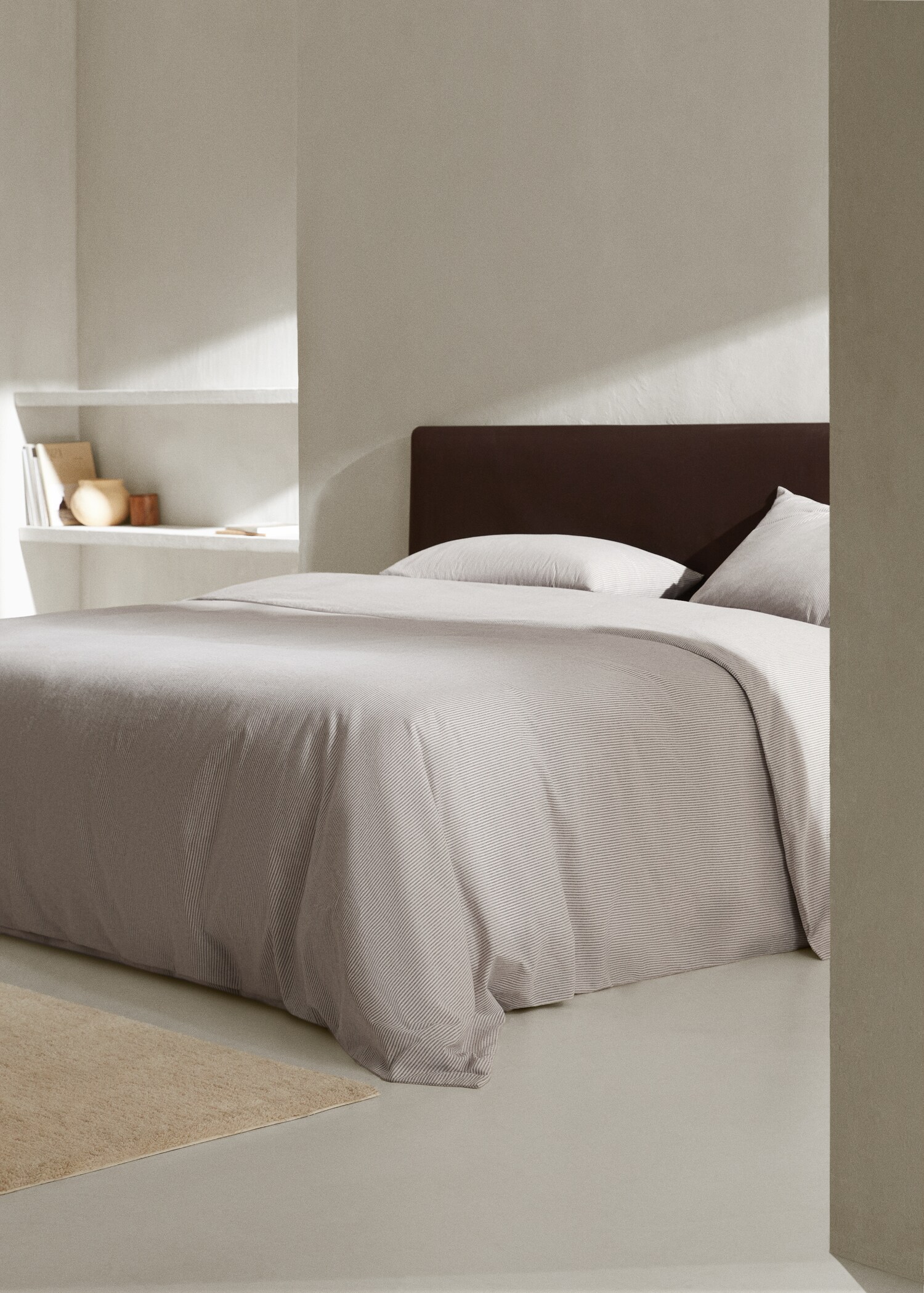 Striped flannel duvet cover Queen bed - General plane