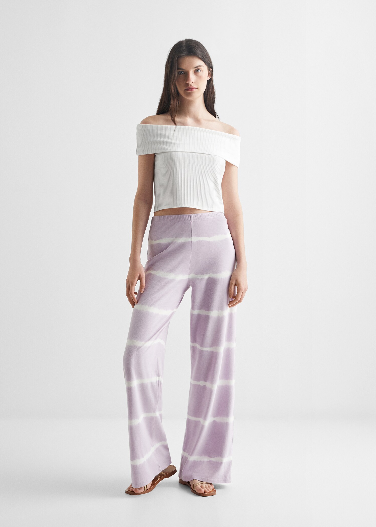 Tie-dye print trousers - General plane