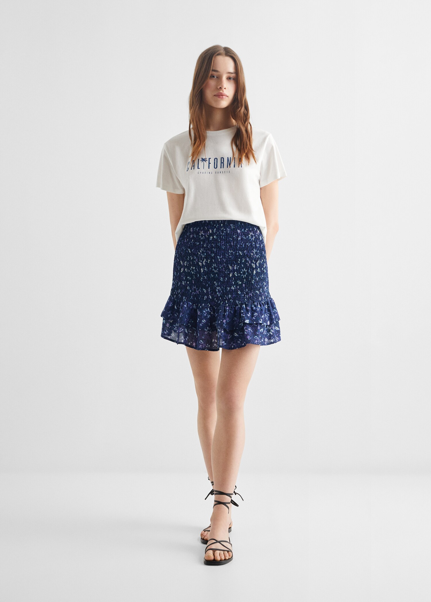 Gathered skirt with ruffles - General plane