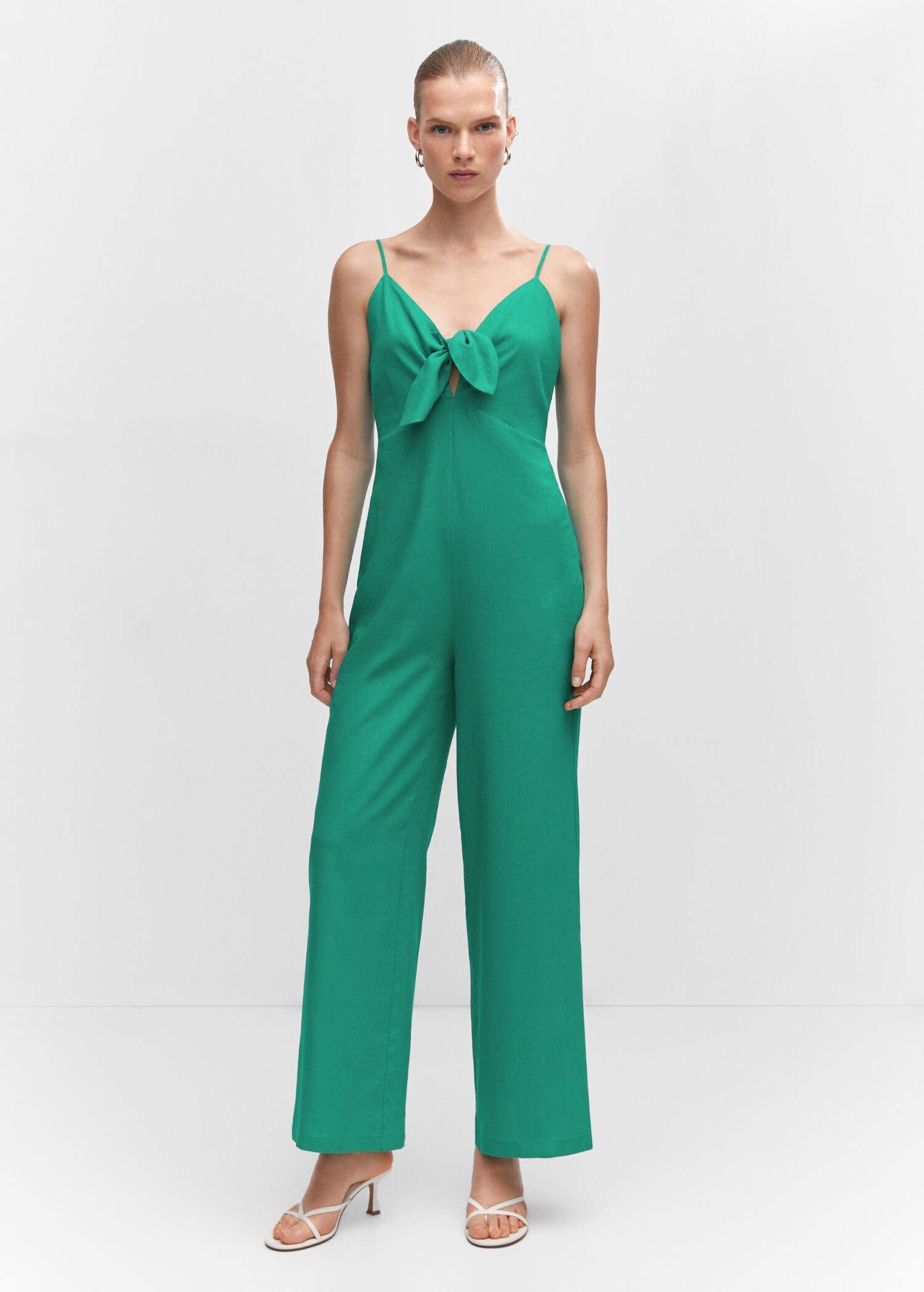 Bow linen jumpsuit - General plane