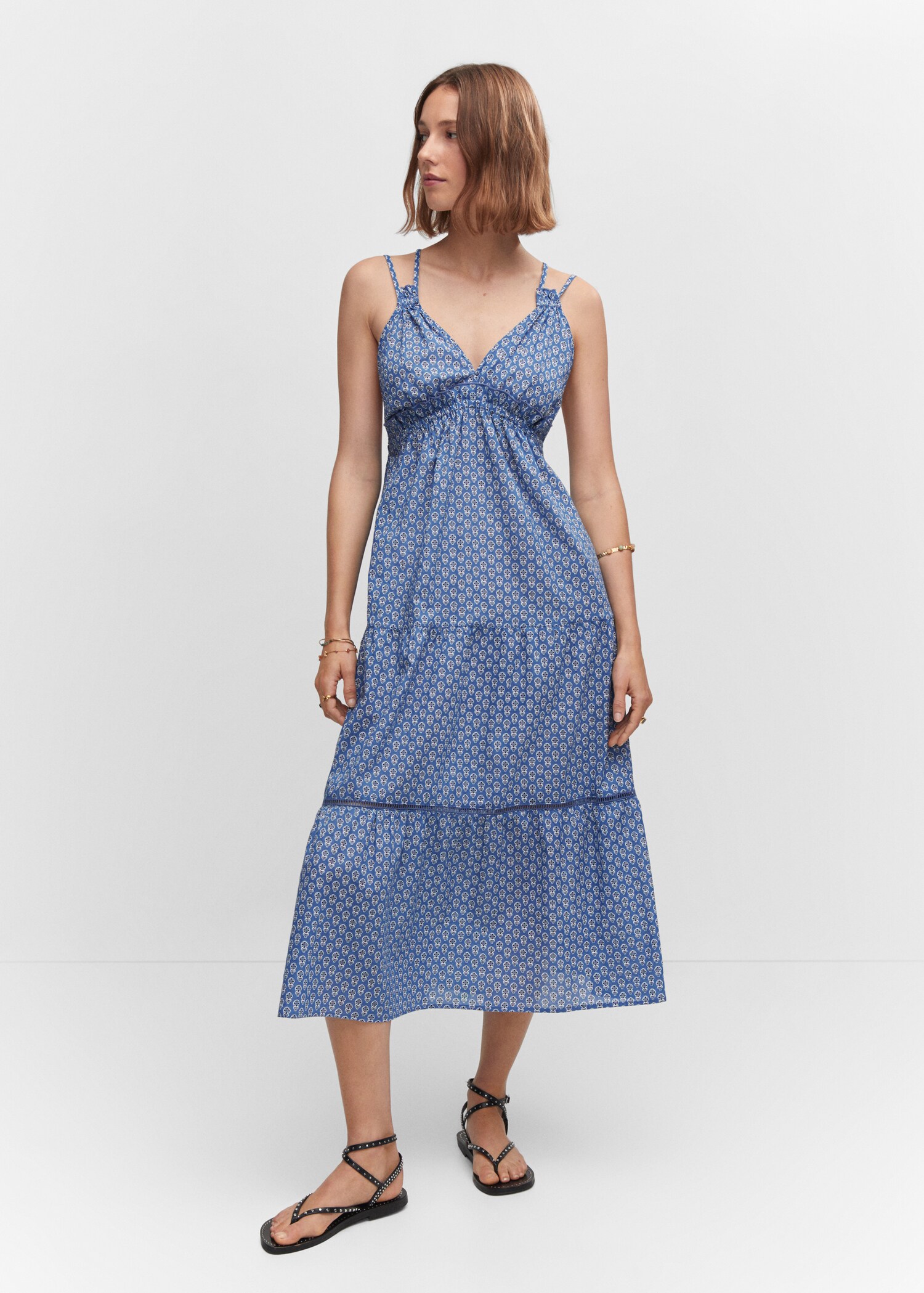Printed flared dress - General plane