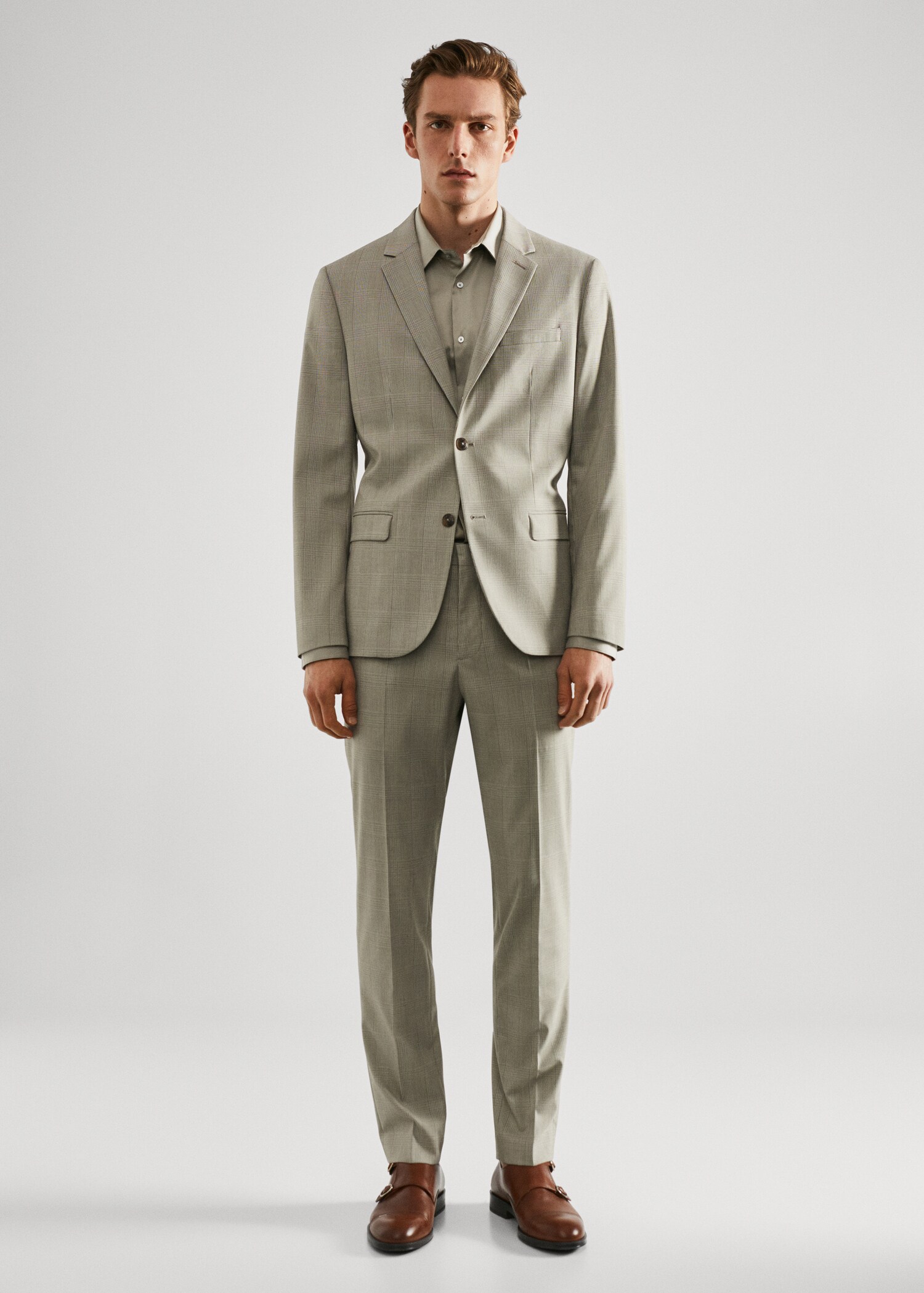 Super slim-fit poplin suit shirt - General plane