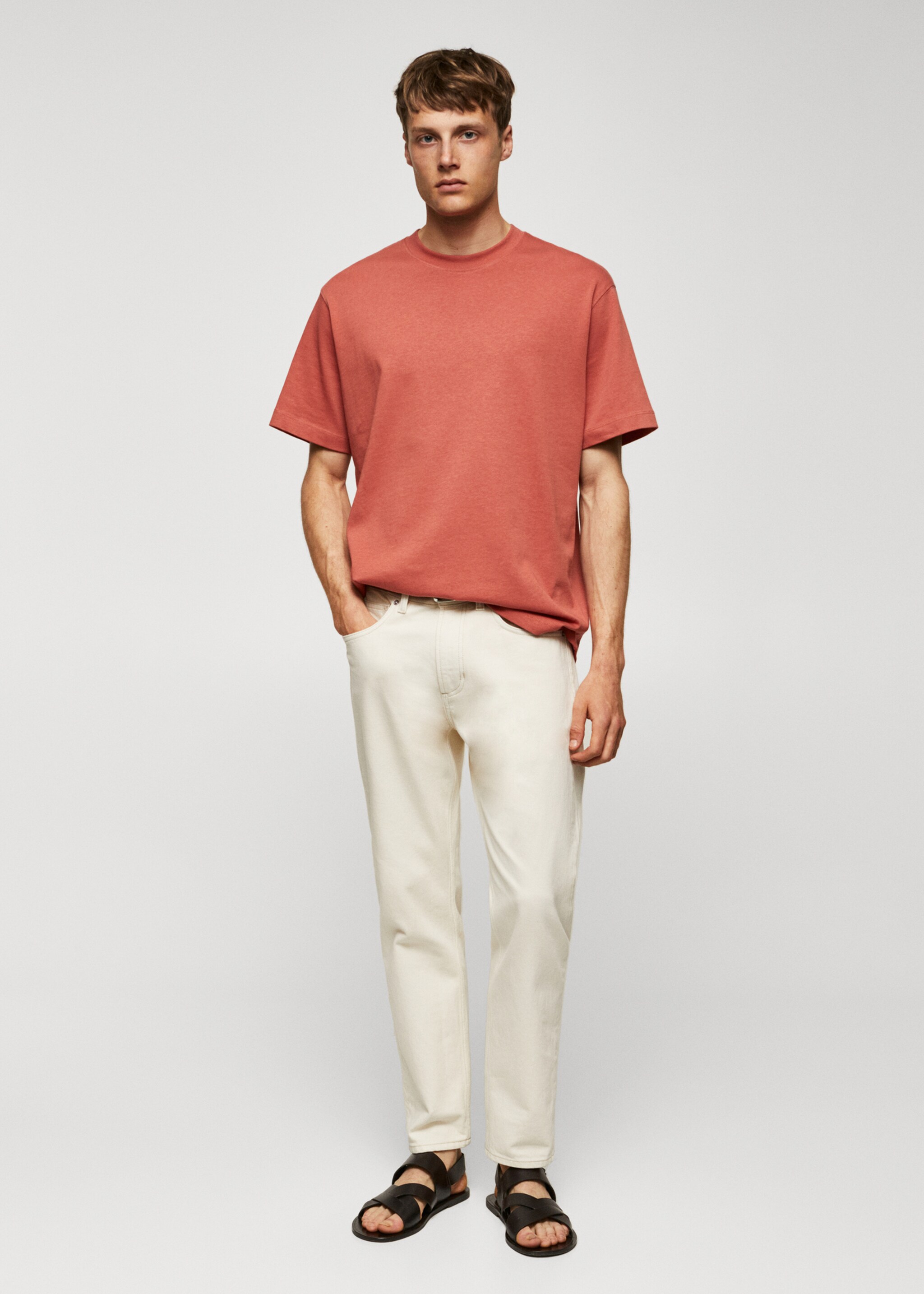 Relaxed-Fit-T-Shirt aus 100 % Baumwolle - Allgemeine Ansicht