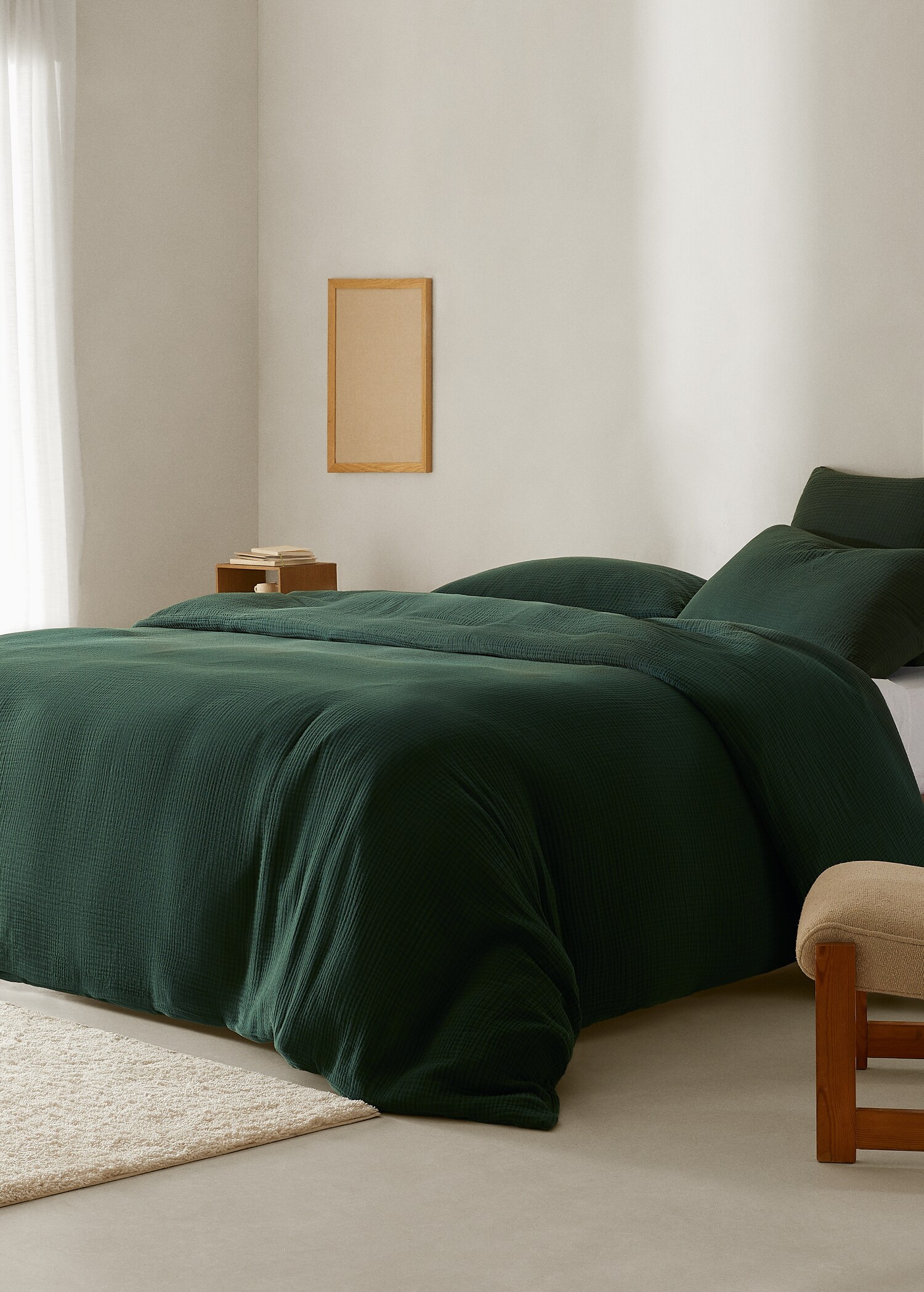 Cotton gauze duvet cover superking bed - General plane