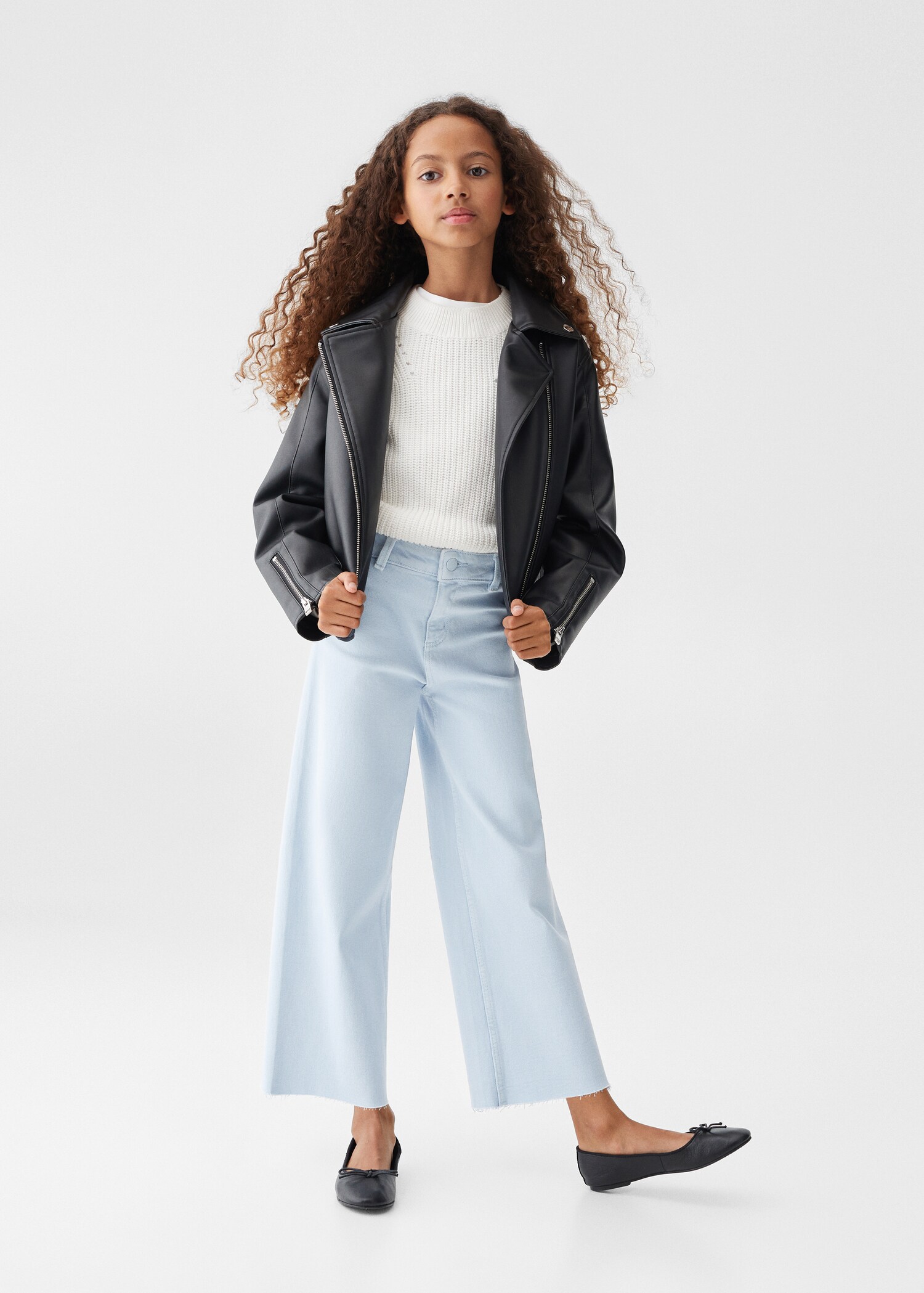 Frayed hem culotte jeans - General plane