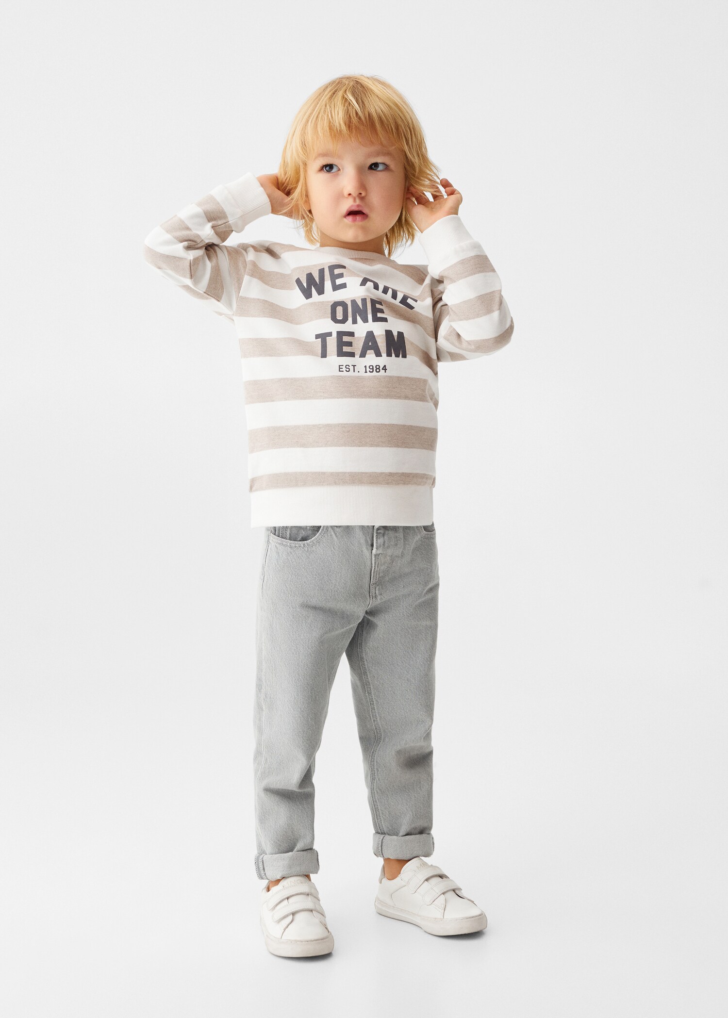Gestreiftes Baumwoll-Sweatshirt - Allgemeine Ansicht