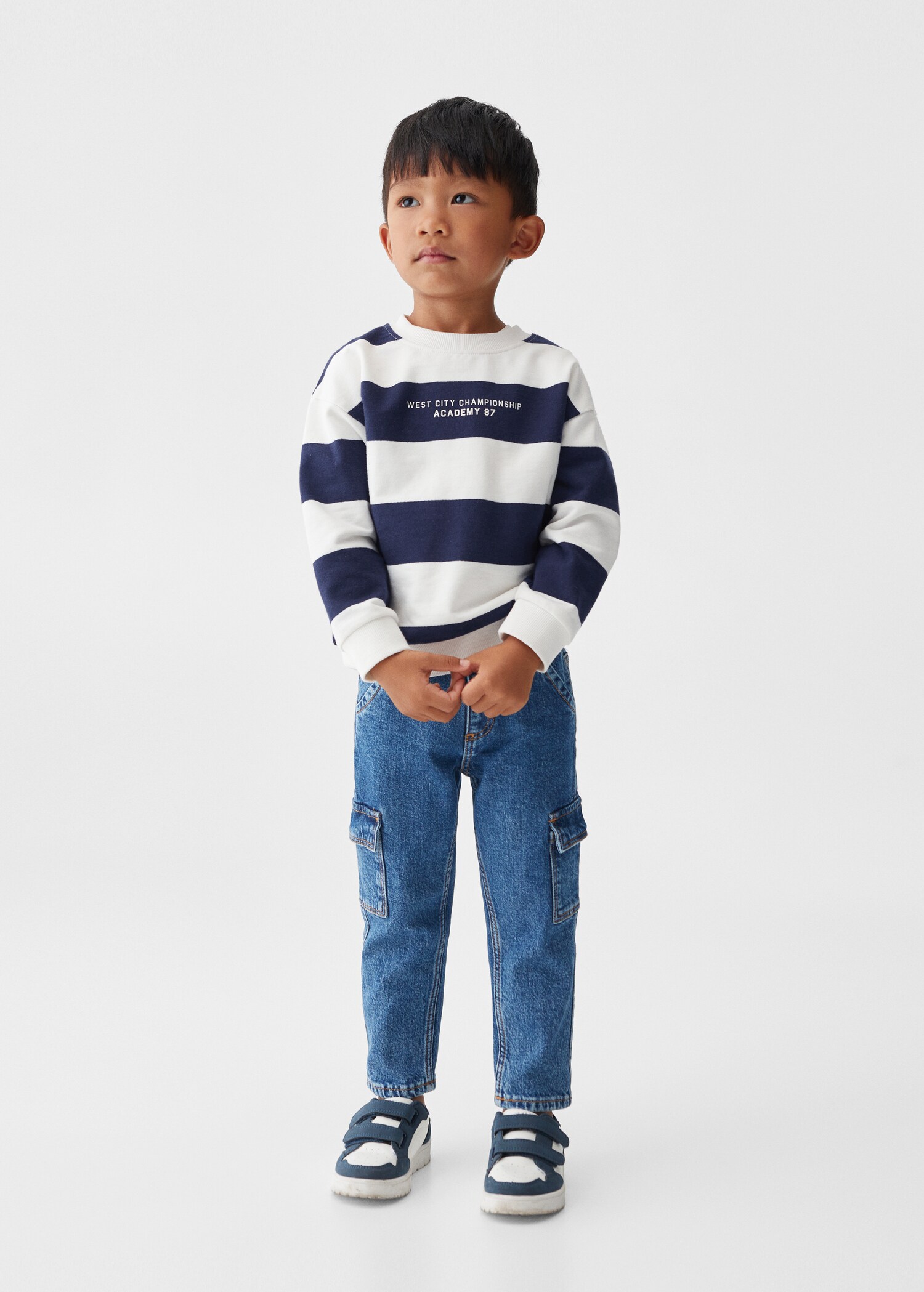 Gestreiftes Baumwoll-Sweatshirt - Allgemeine Ansicht