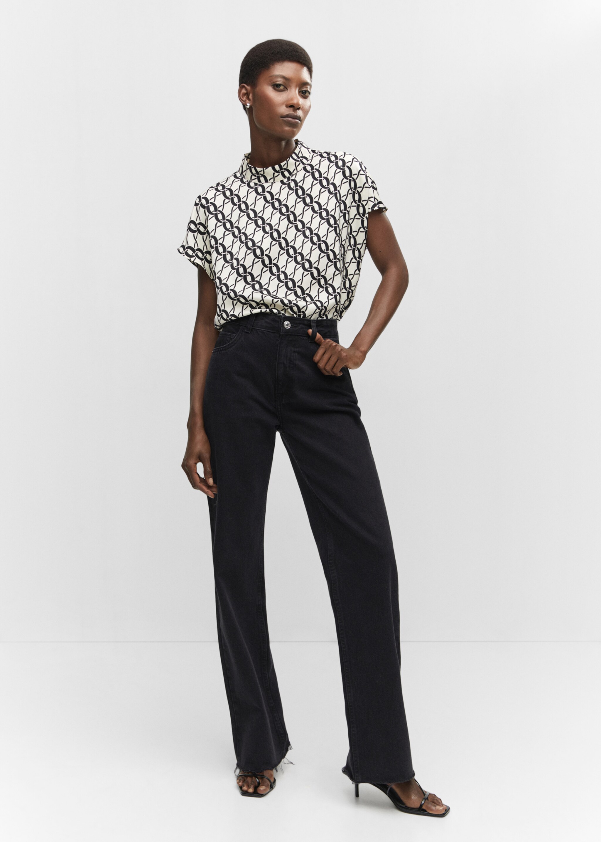 Chain print blouse - General plane, Off White. Ref: 57023810-00.