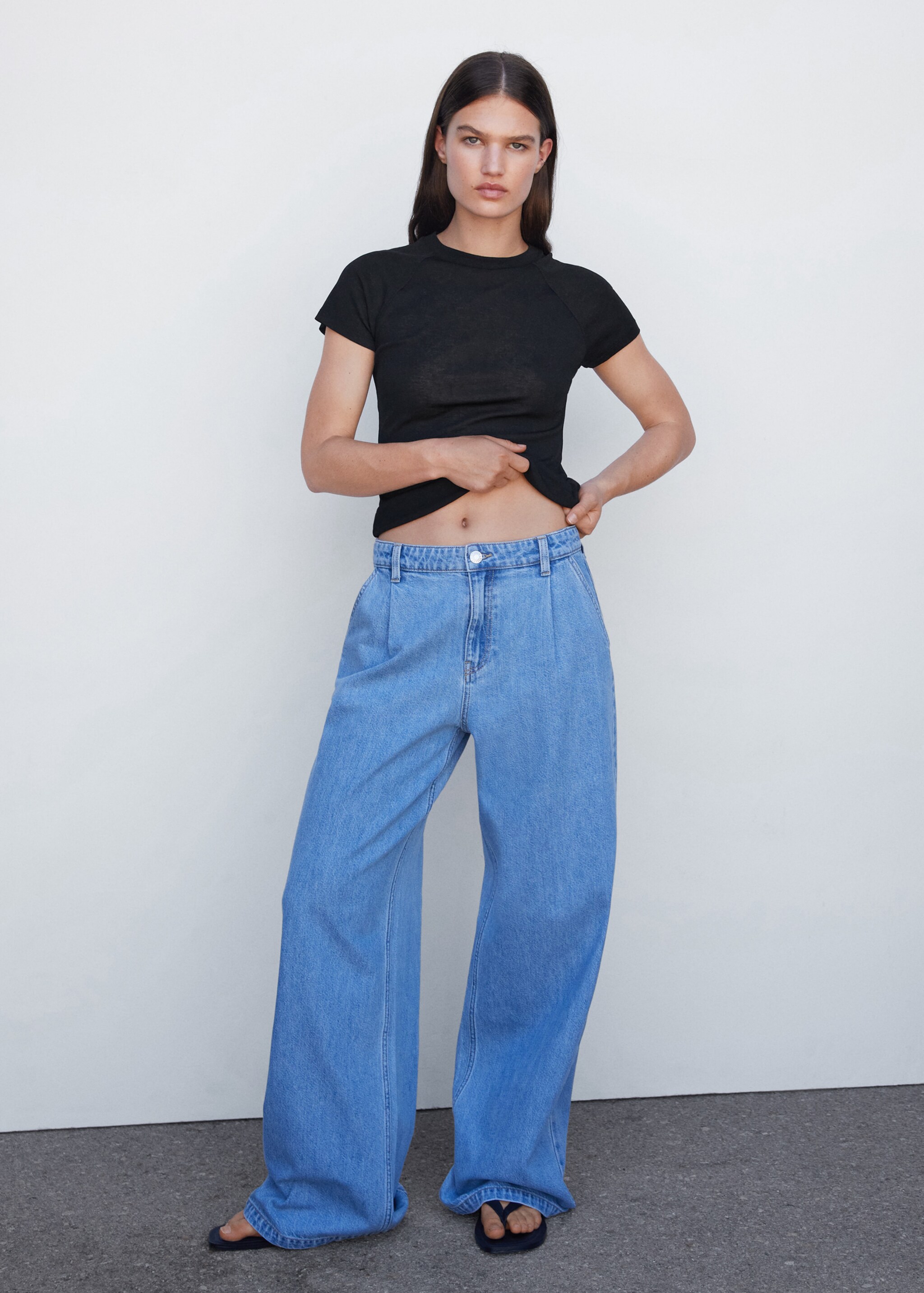 Flecked T-shirt - General plane, Black. Ref: 57024035-00.