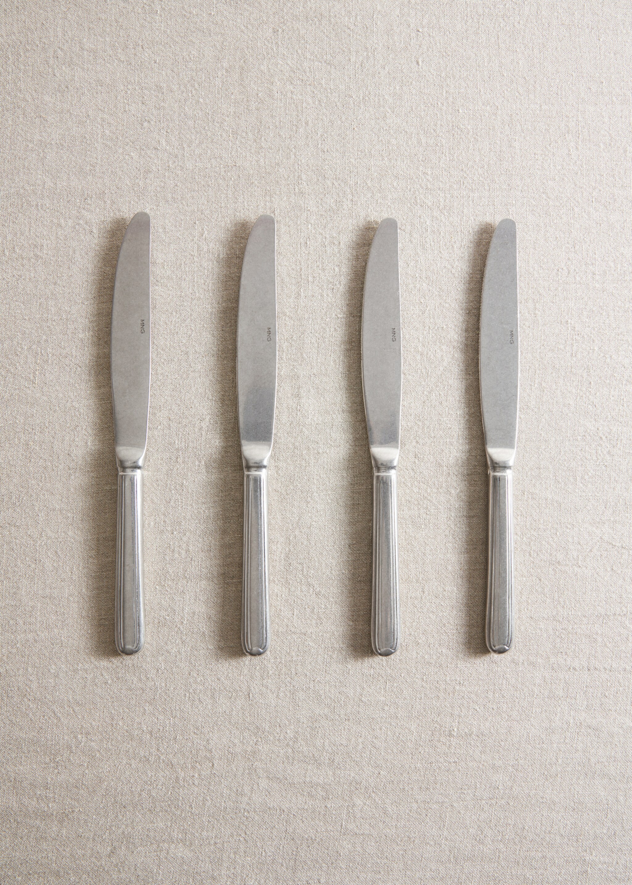 Pack of 4 old silver knives - General plane