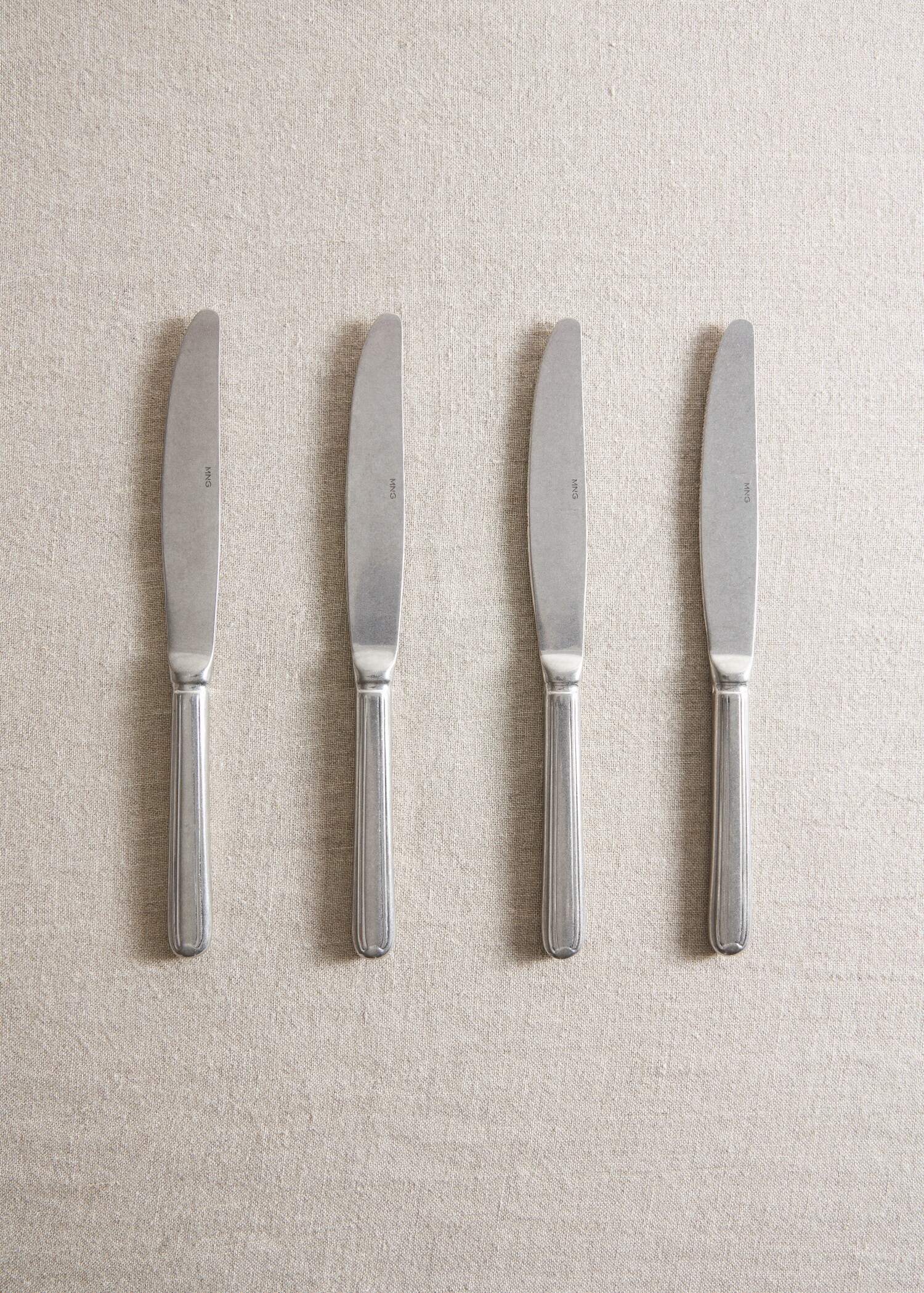 Pack of 4 old silver knives - General plane