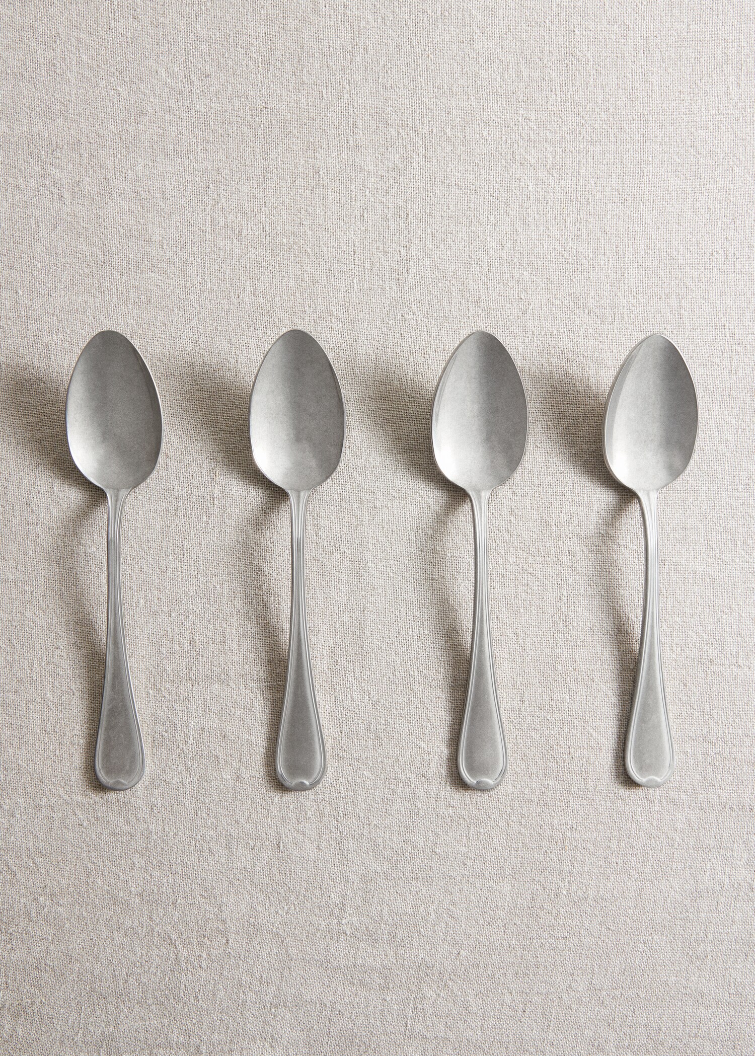 Pack of 4 old silver soup - General plane