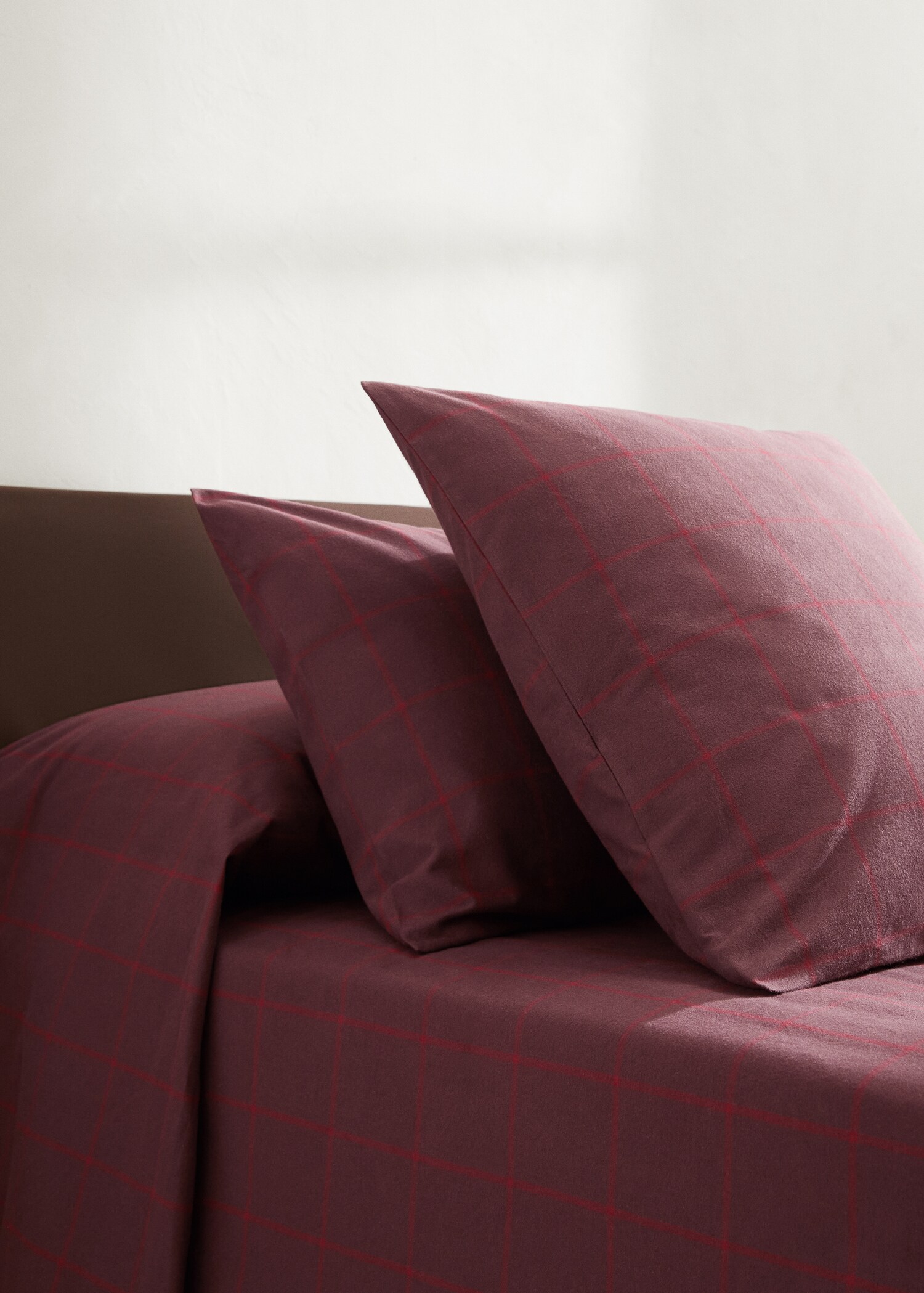Check flannel pillowcase 60x60cm - General plane