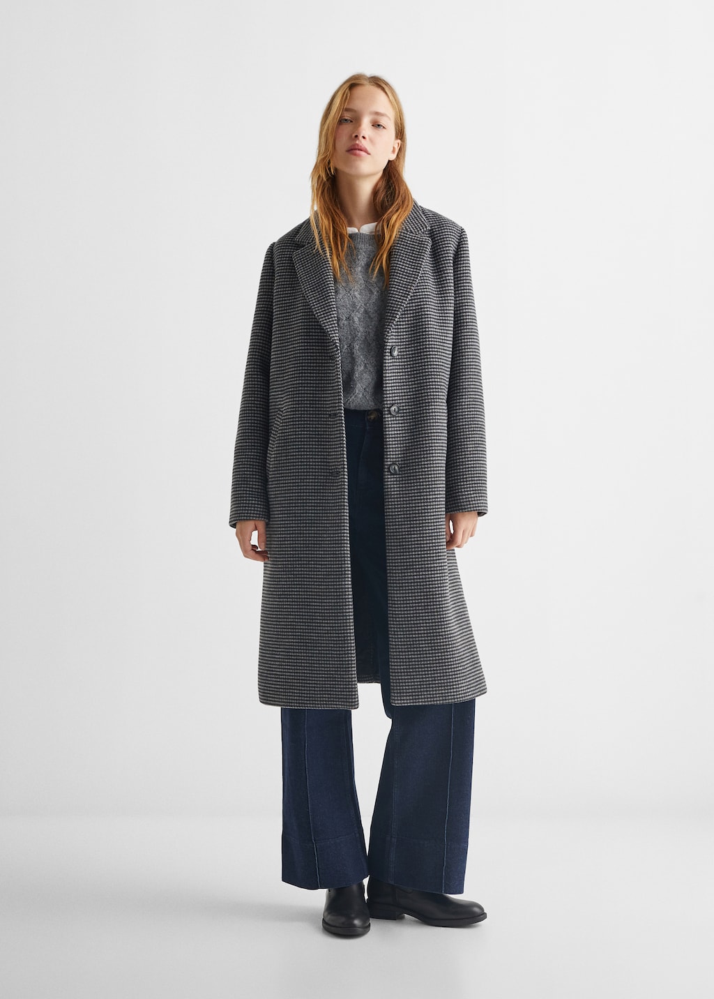 【希少】general research/check g-coat/wool/M Checked overcoat - Teen Girl | MANGO OUTLET USA