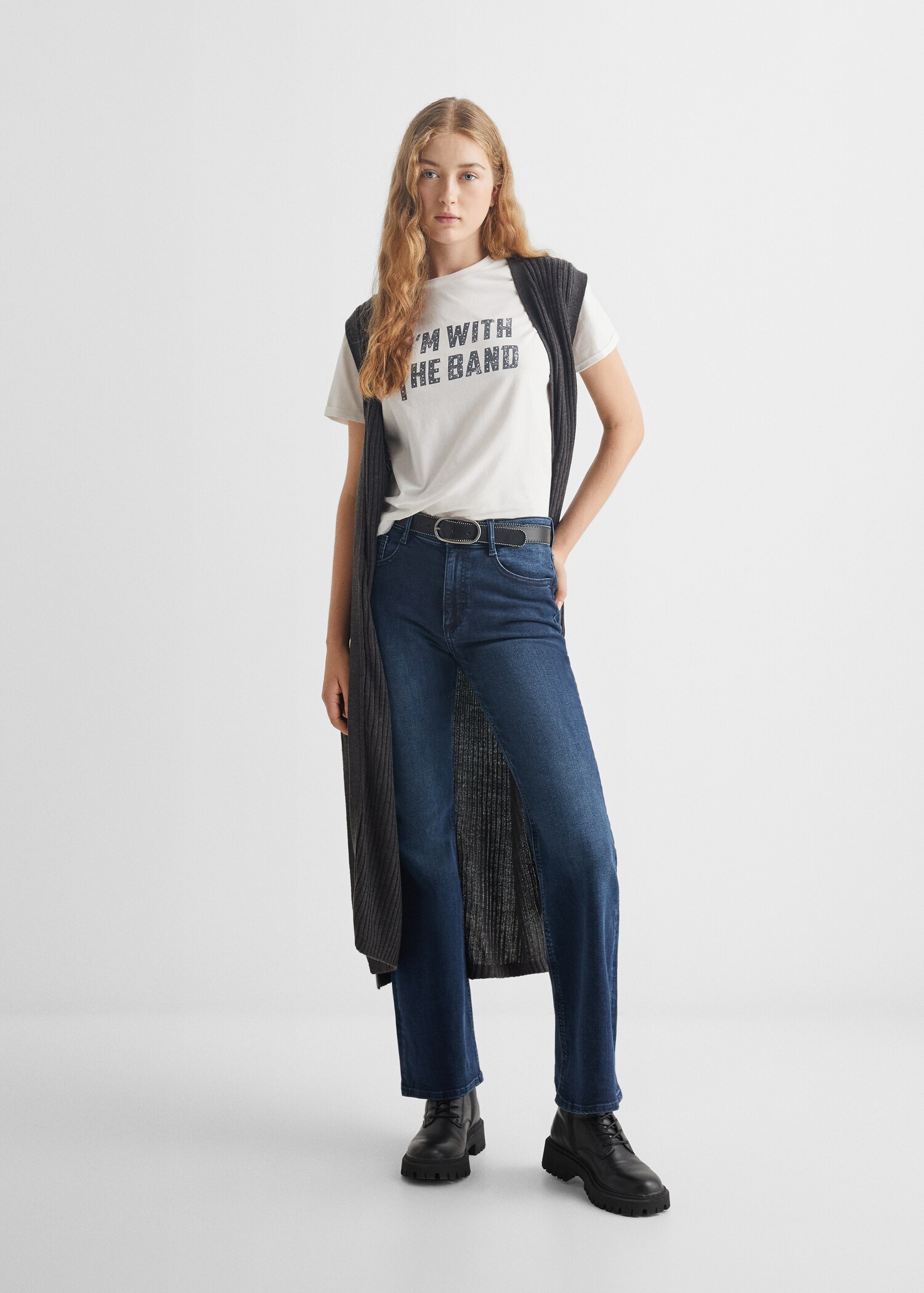 T-Shirt mit Textaufdruck - Allgemeine Ansicht