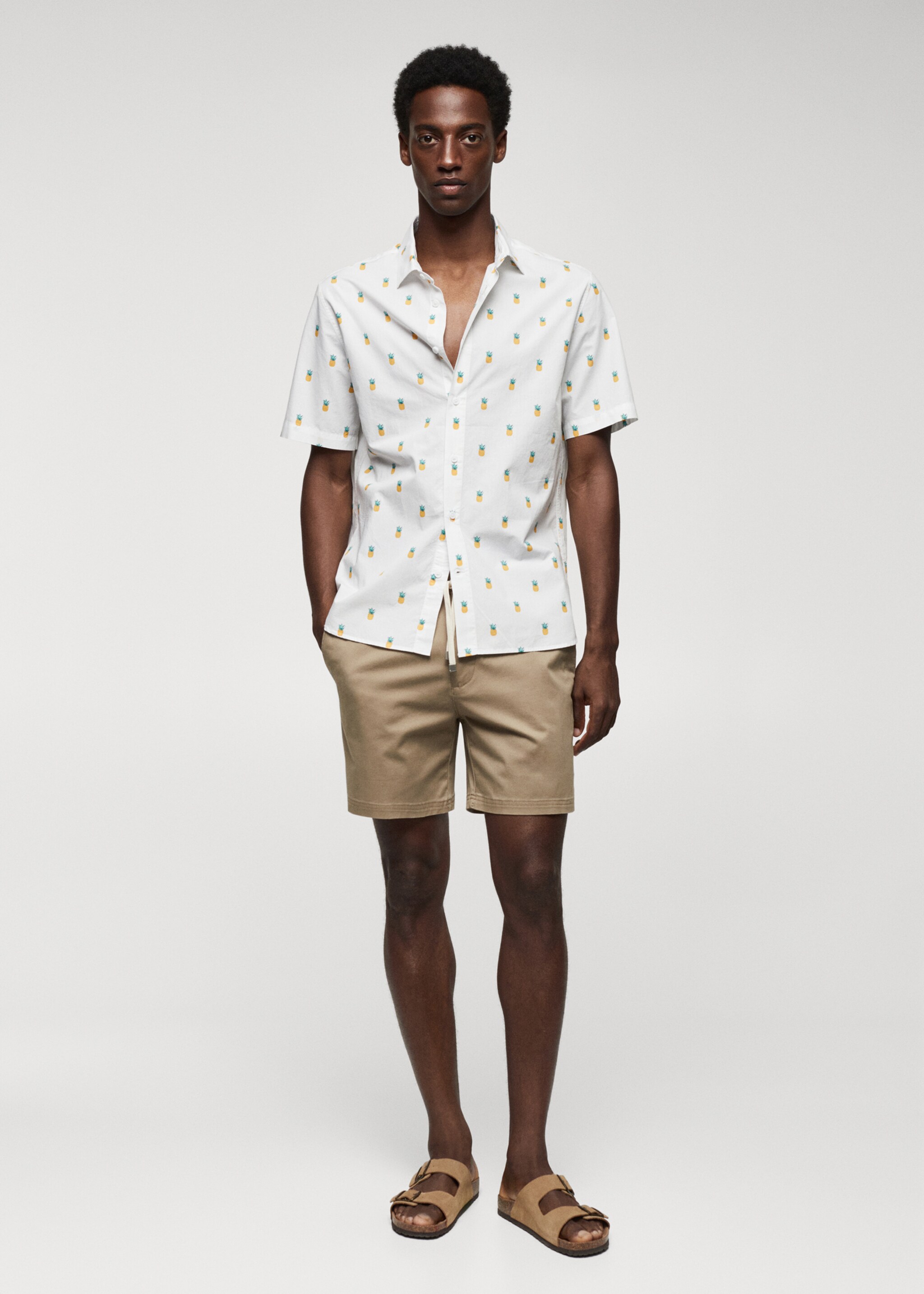 100% cotton shirt with pineapple print - General plane
