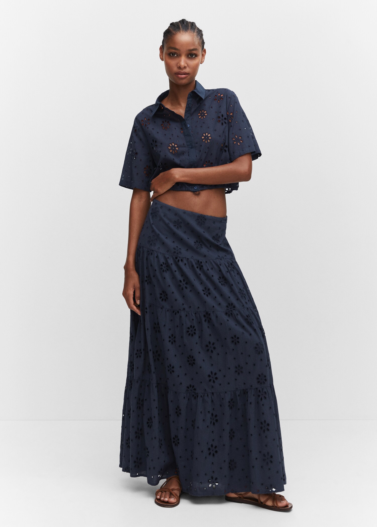 Embroidered crop top - General plane