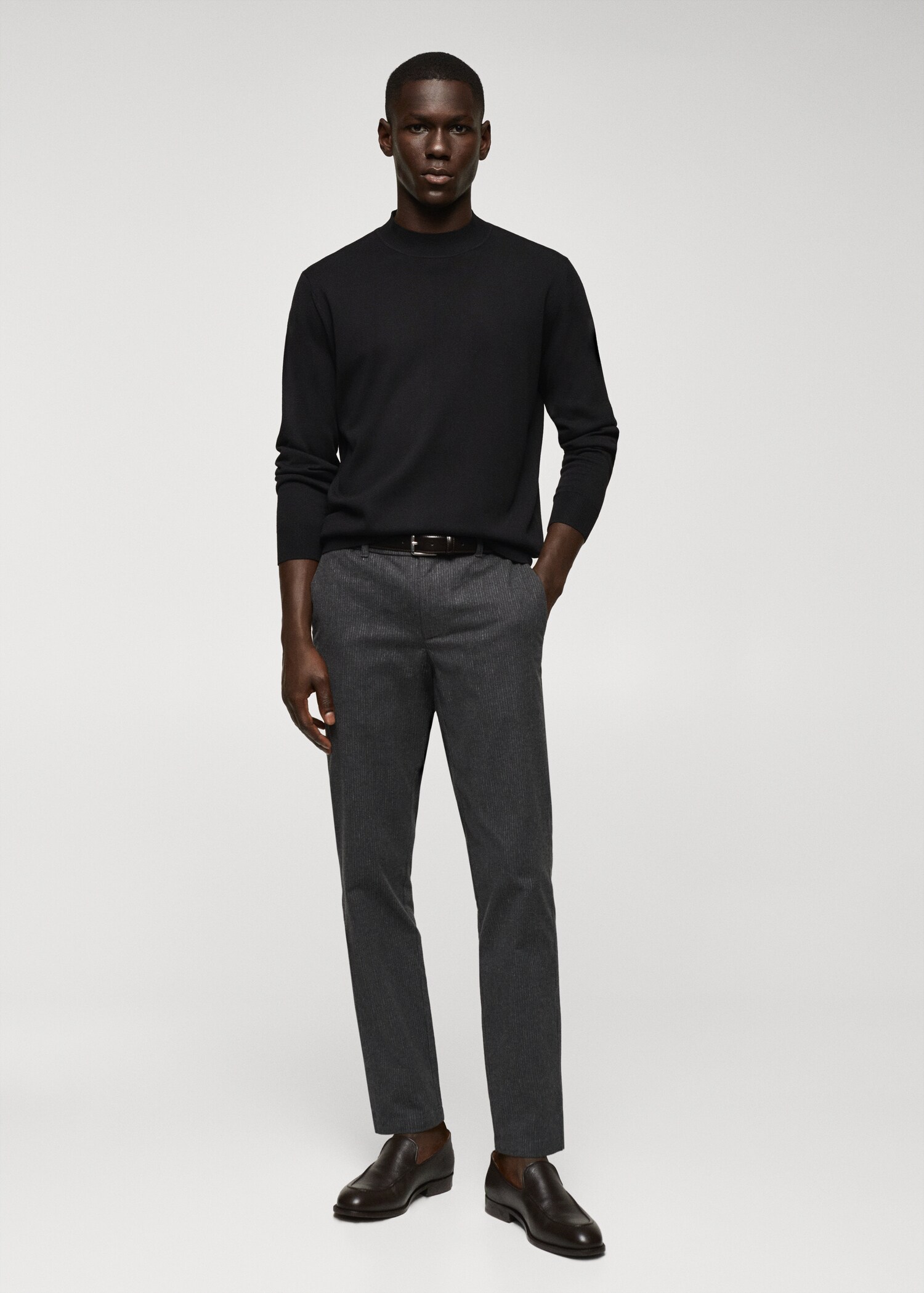 Pantalon slim-fit coton fines rayures - Plan général