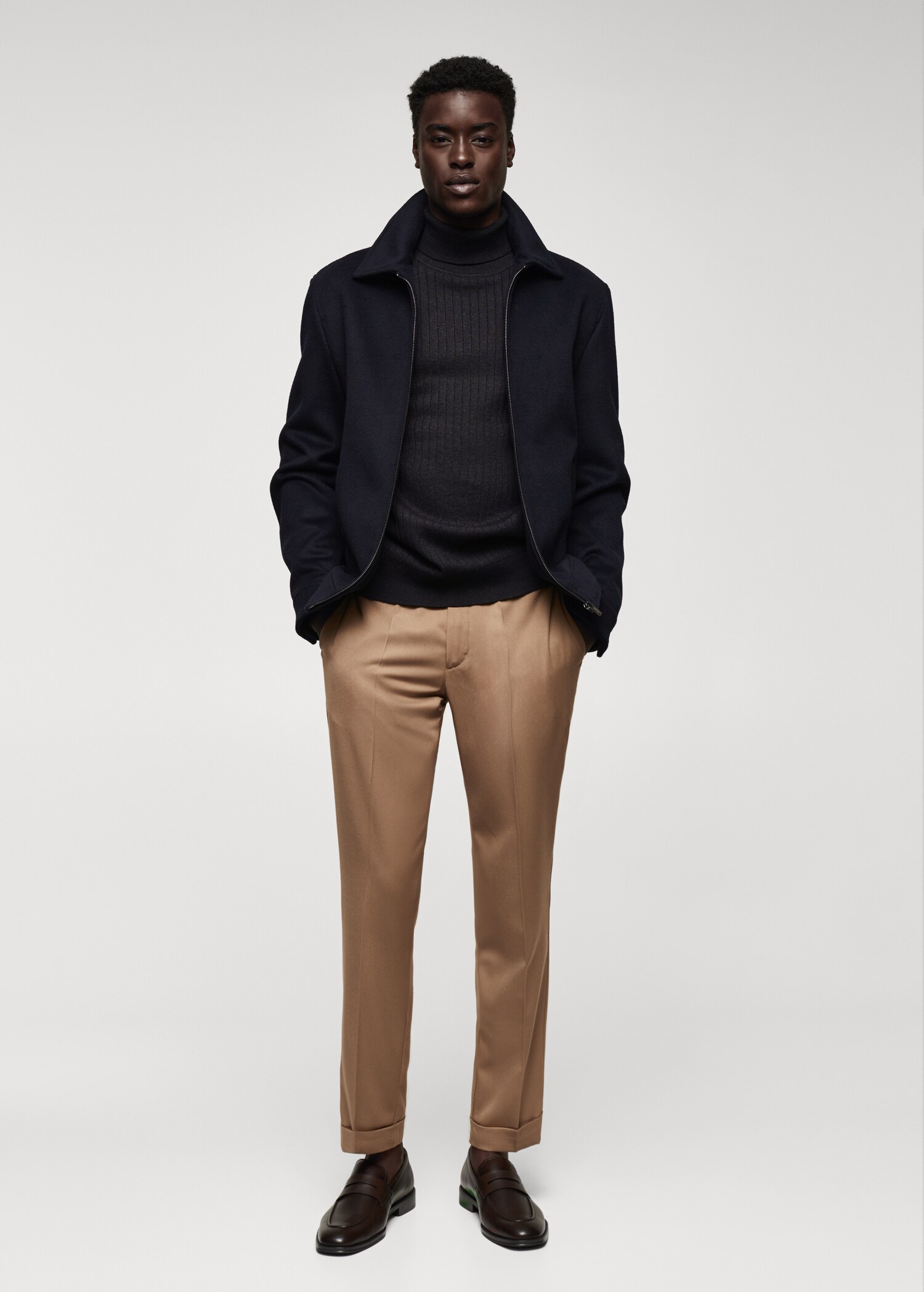 Gerippter Rollkragenpullover - Allgemeine Ansicht