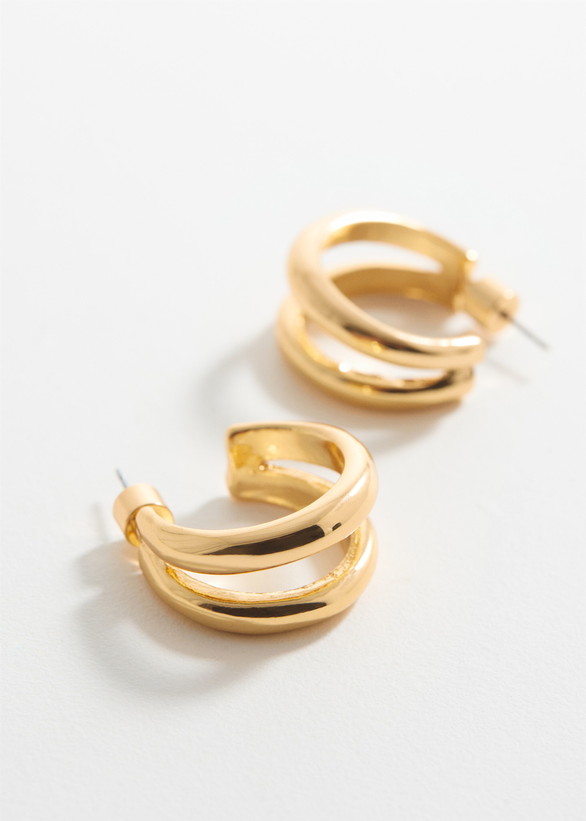 Open double-hoop earrings - General plane, Gold. Ref: 57026006-00.