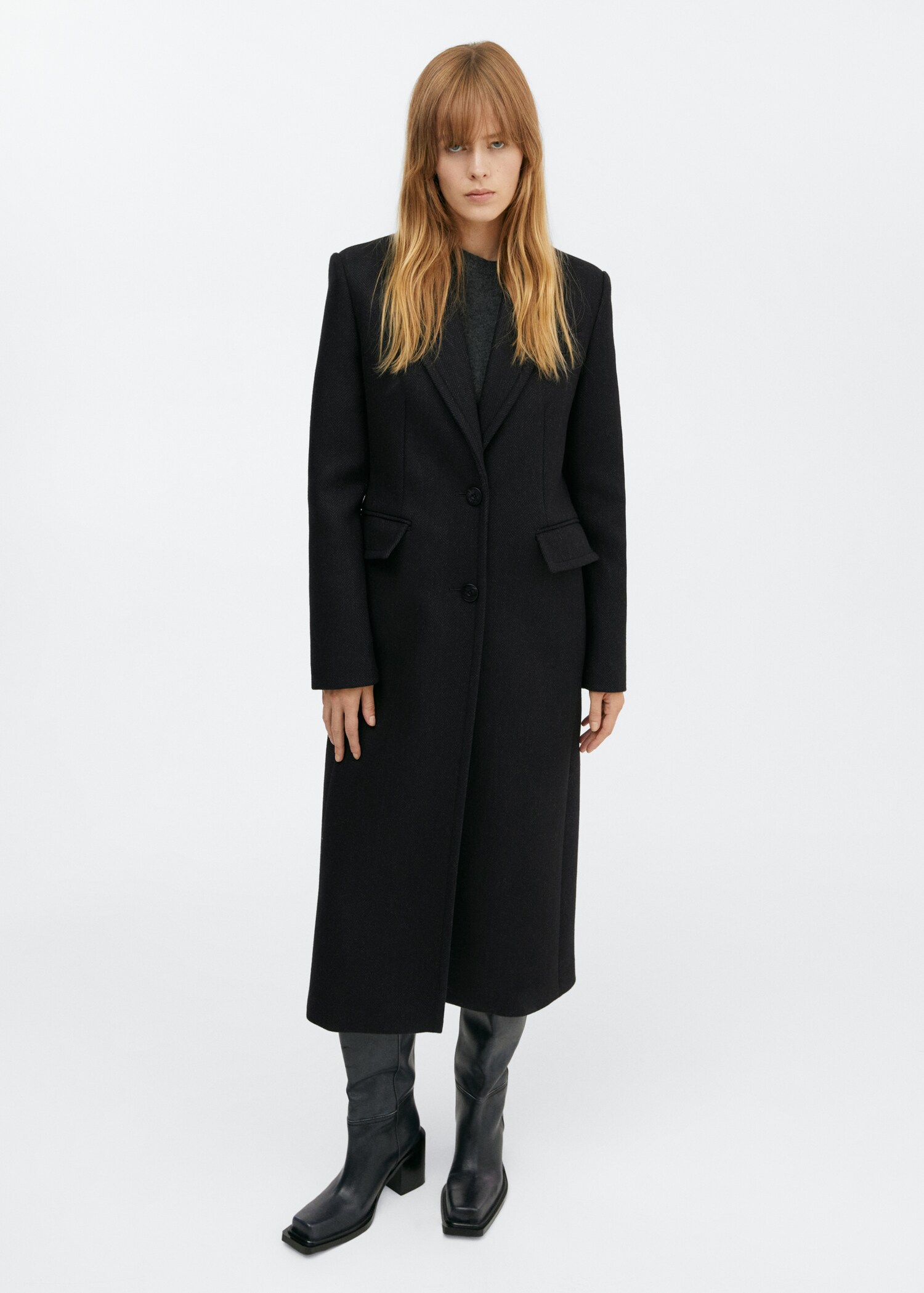 Manteau laine relief revers - Plan général