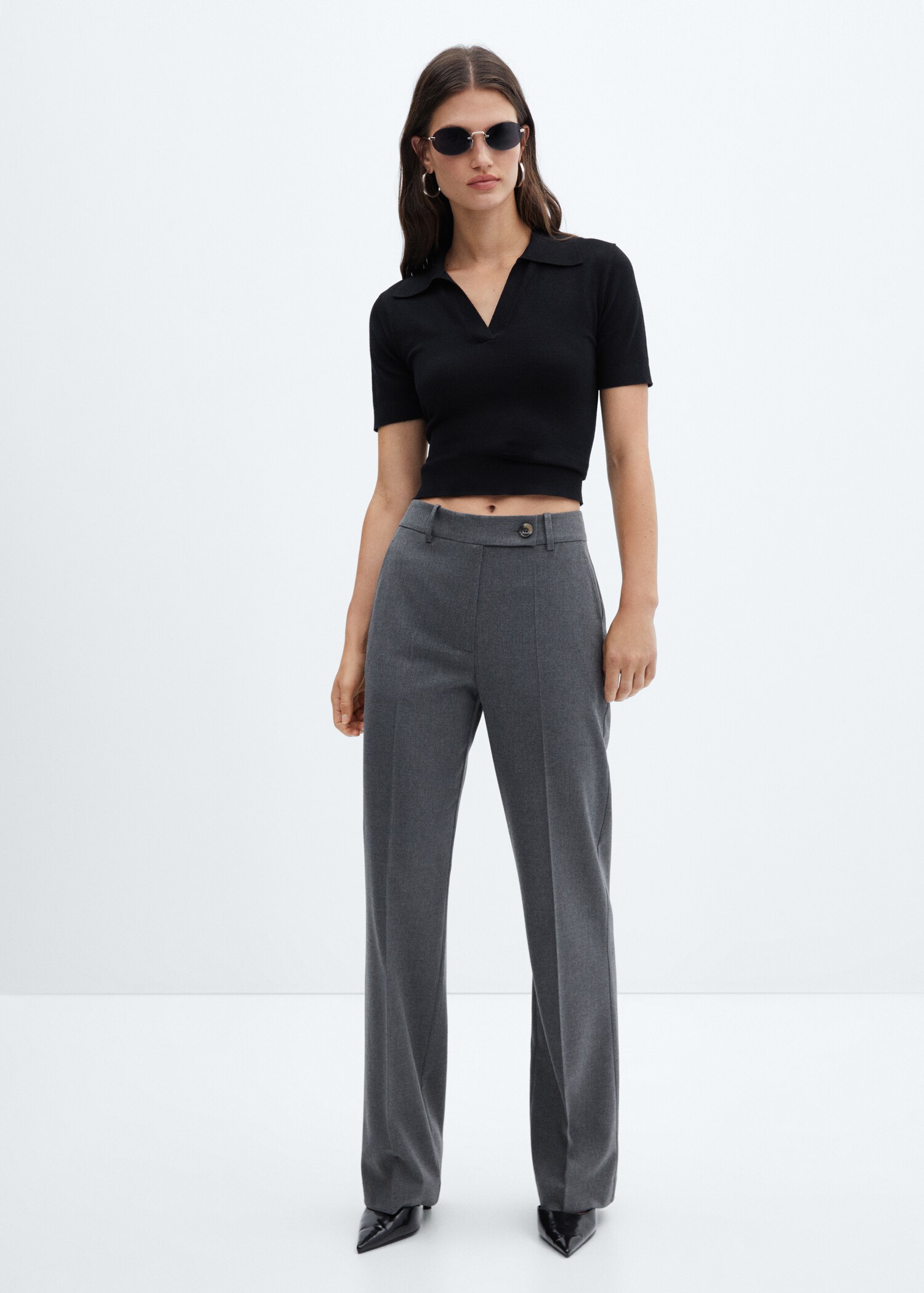 Gerade Hose mit seitlichem Knopf - Allgemeine Ansicht