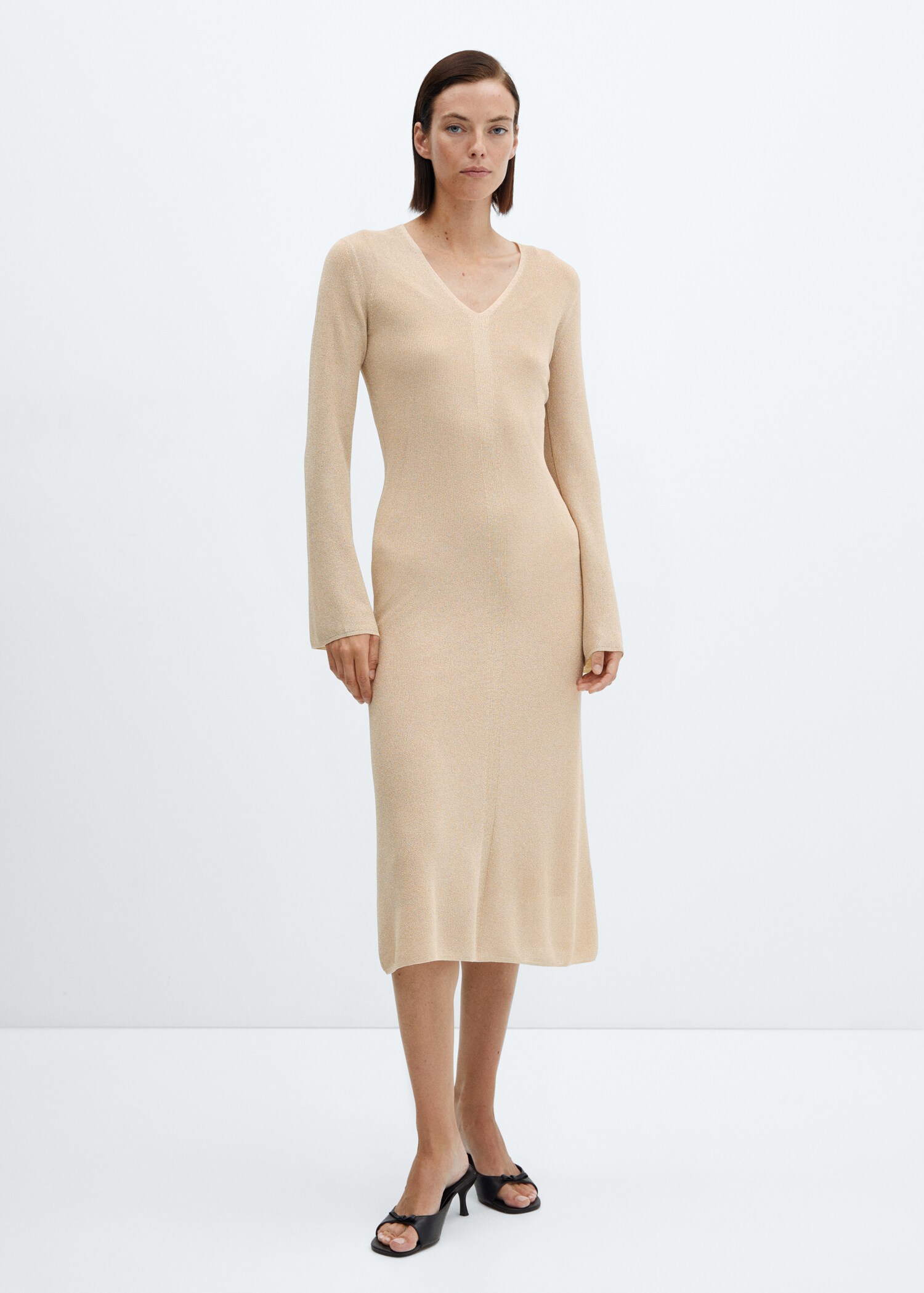 Lurex-knit midi-dress - General plane