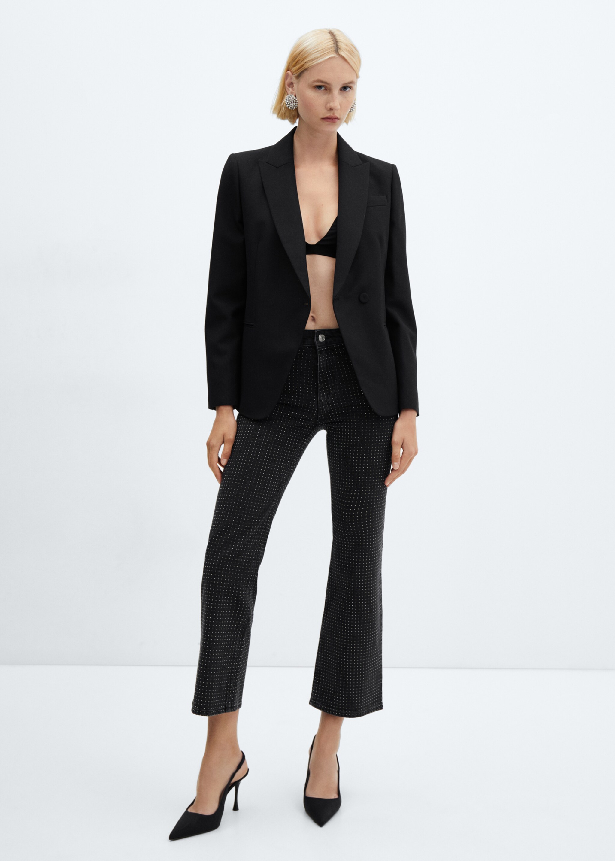 Strassverzierte Flared-Jeans - Allgemeine Ansicht