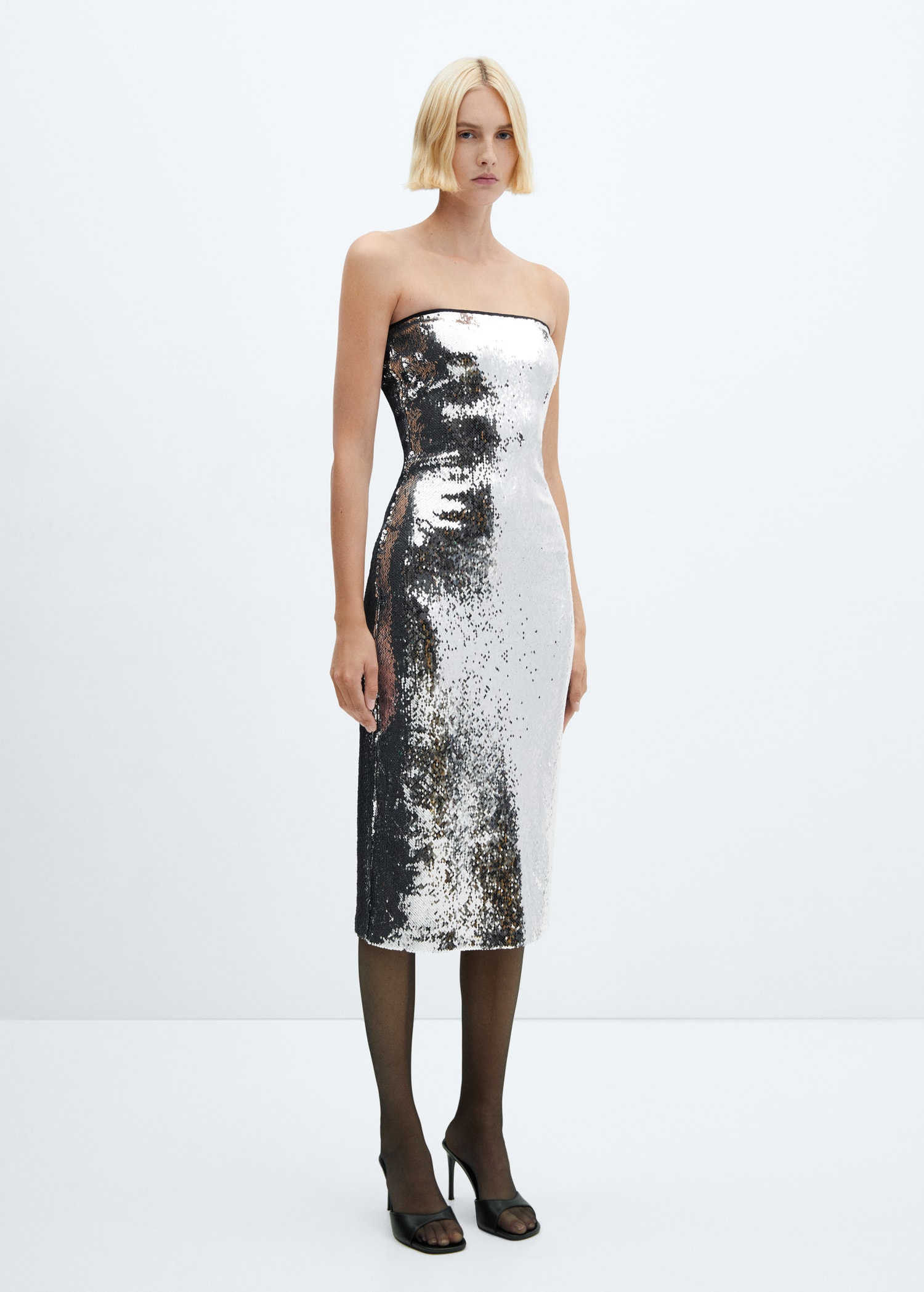 Vestido lentejuelas palabra de honor - Main Image