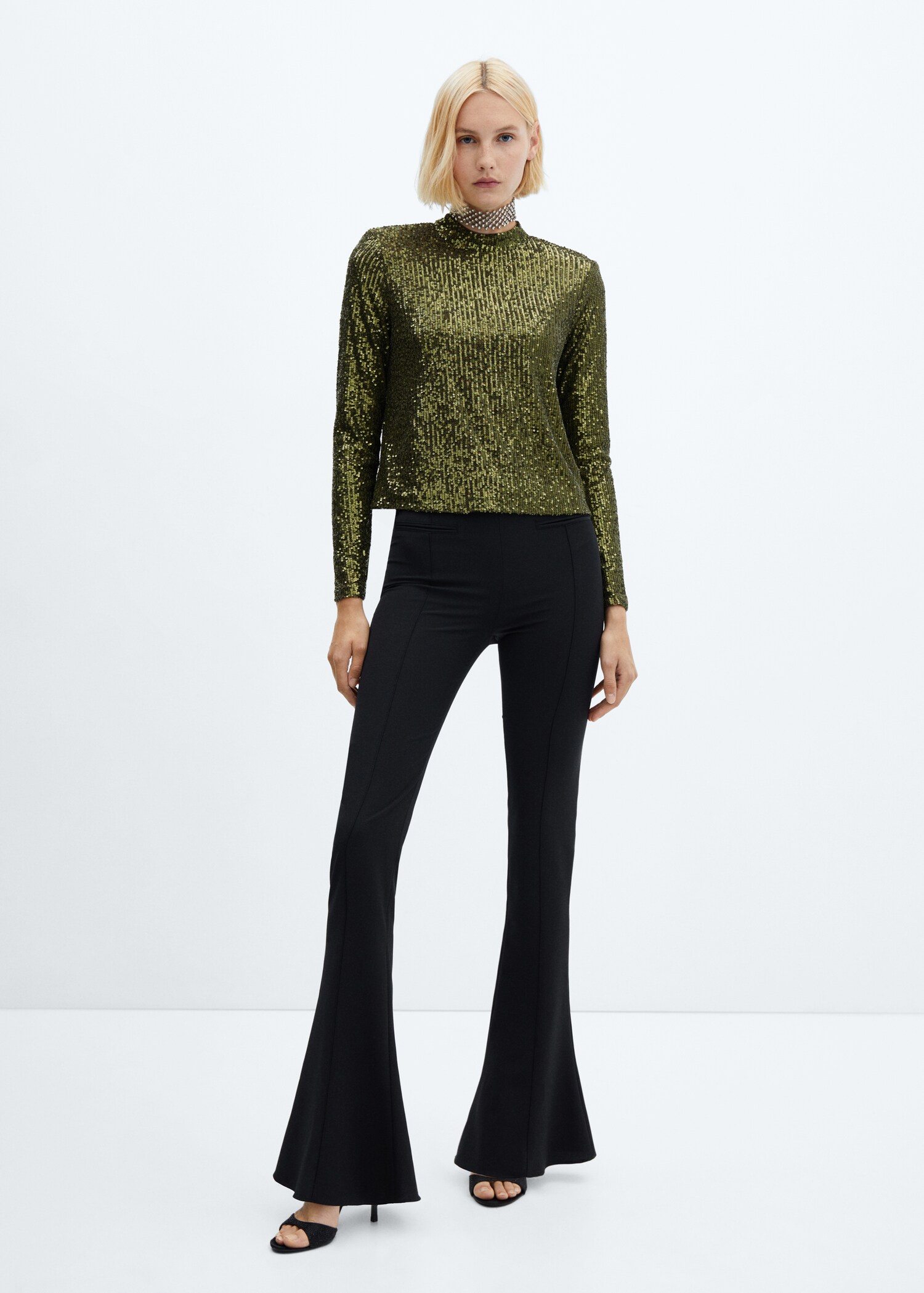 Sequined turtleneck t-shirt - General plane