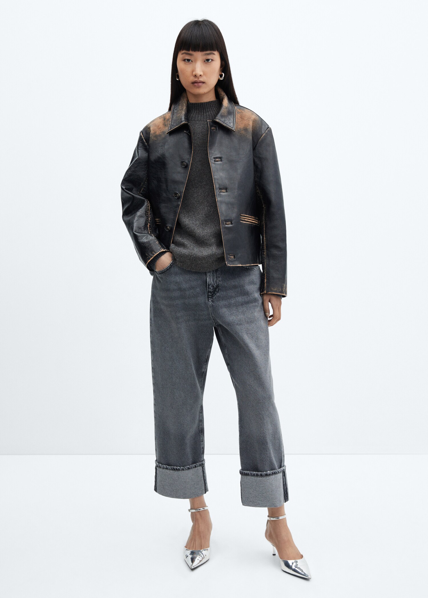 Oversized perkins-neck sweater - General plane