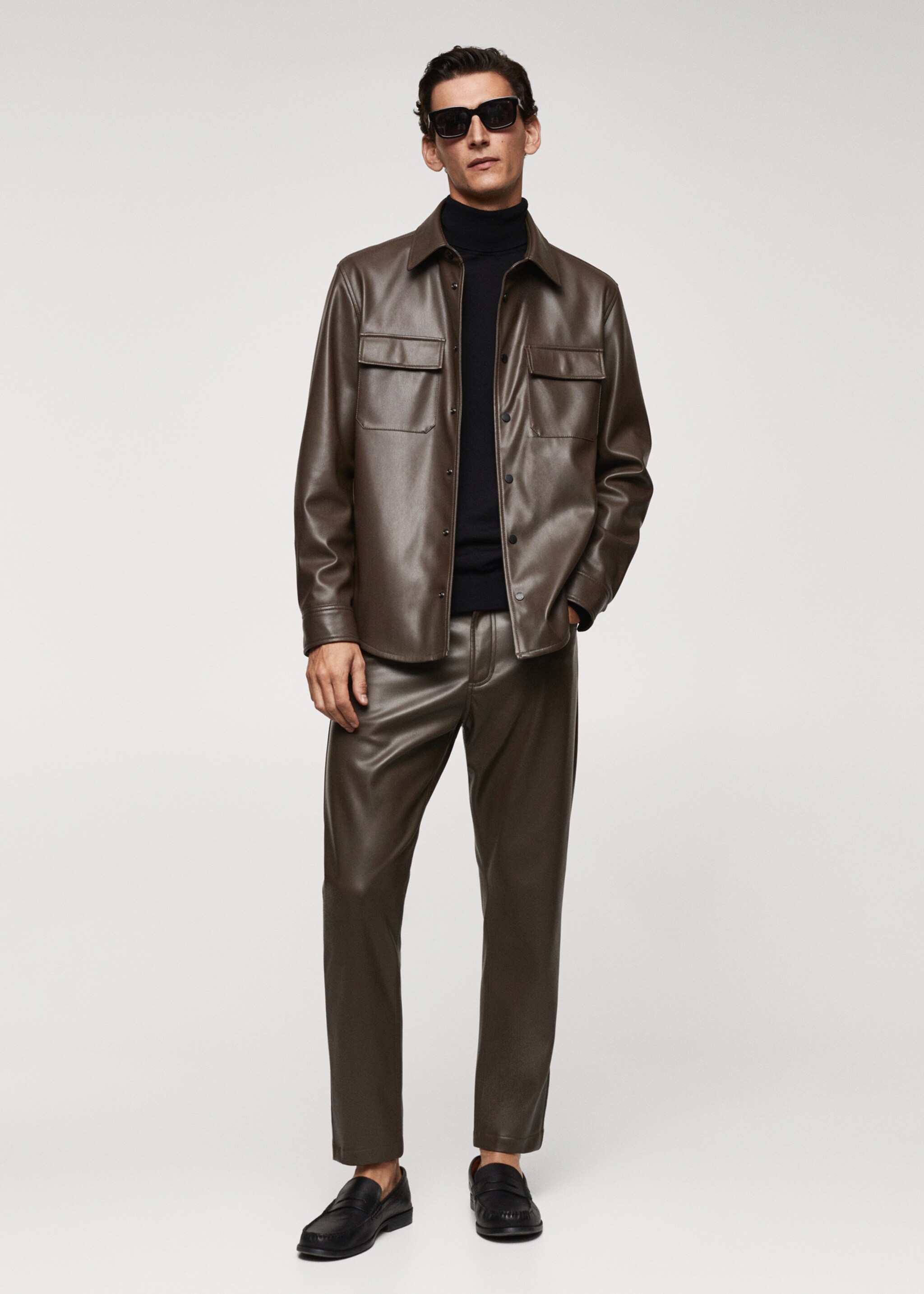 Leather-effect overshirt - General plane