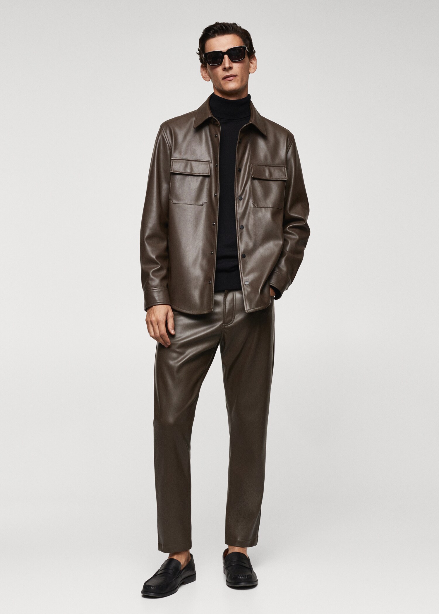 Leather-effect overshirt - General plane