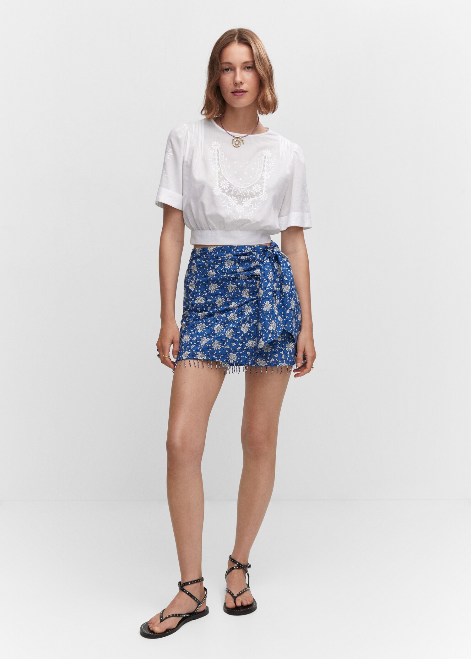 Embroidered crop top - General plane