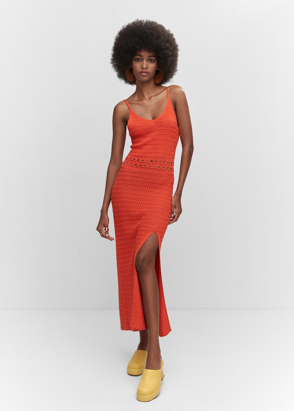 Knit dress with slit discount