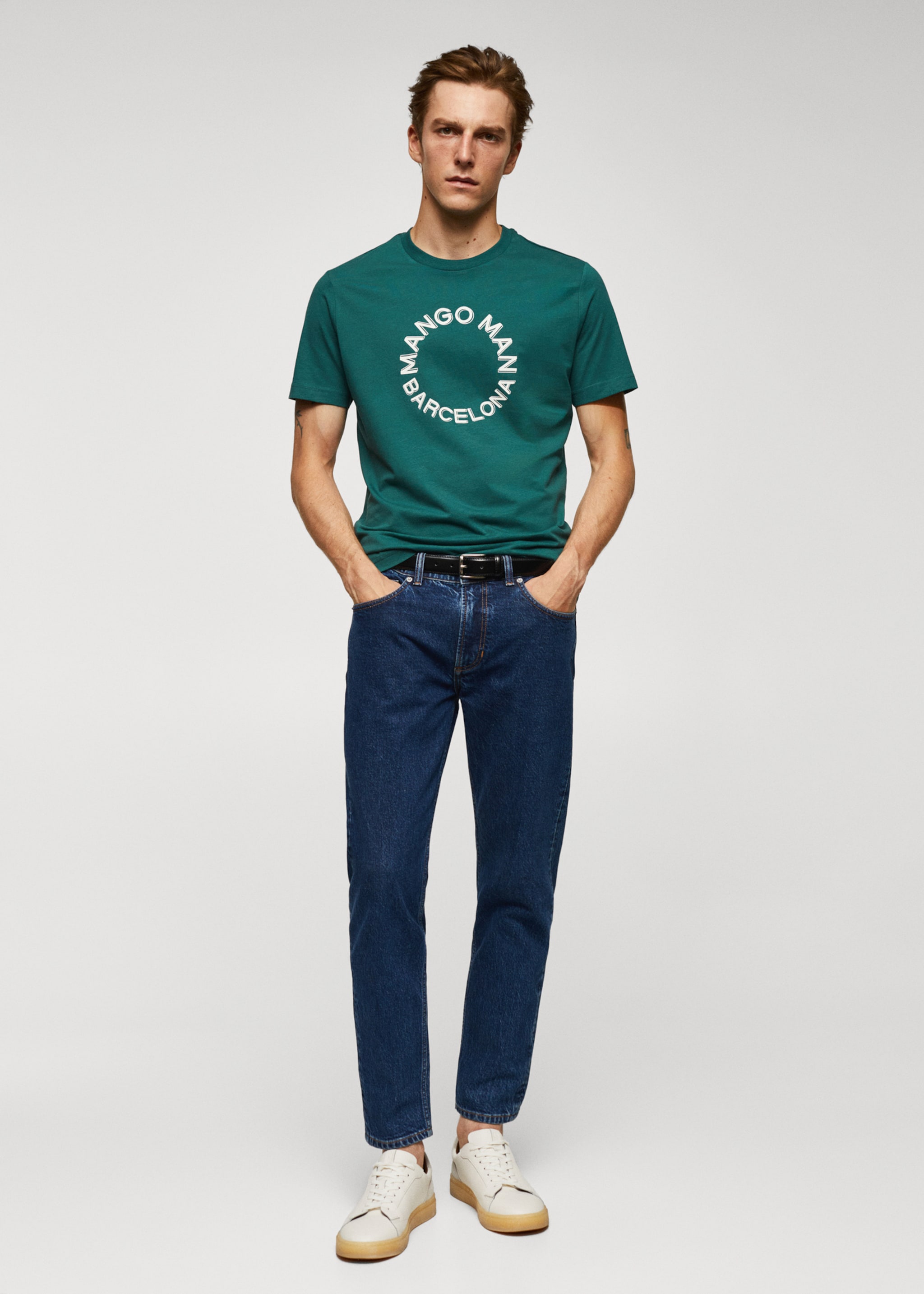 100% cotton t-shirt with logo - General plane, Emerald Green. Ref: 57031176-00.